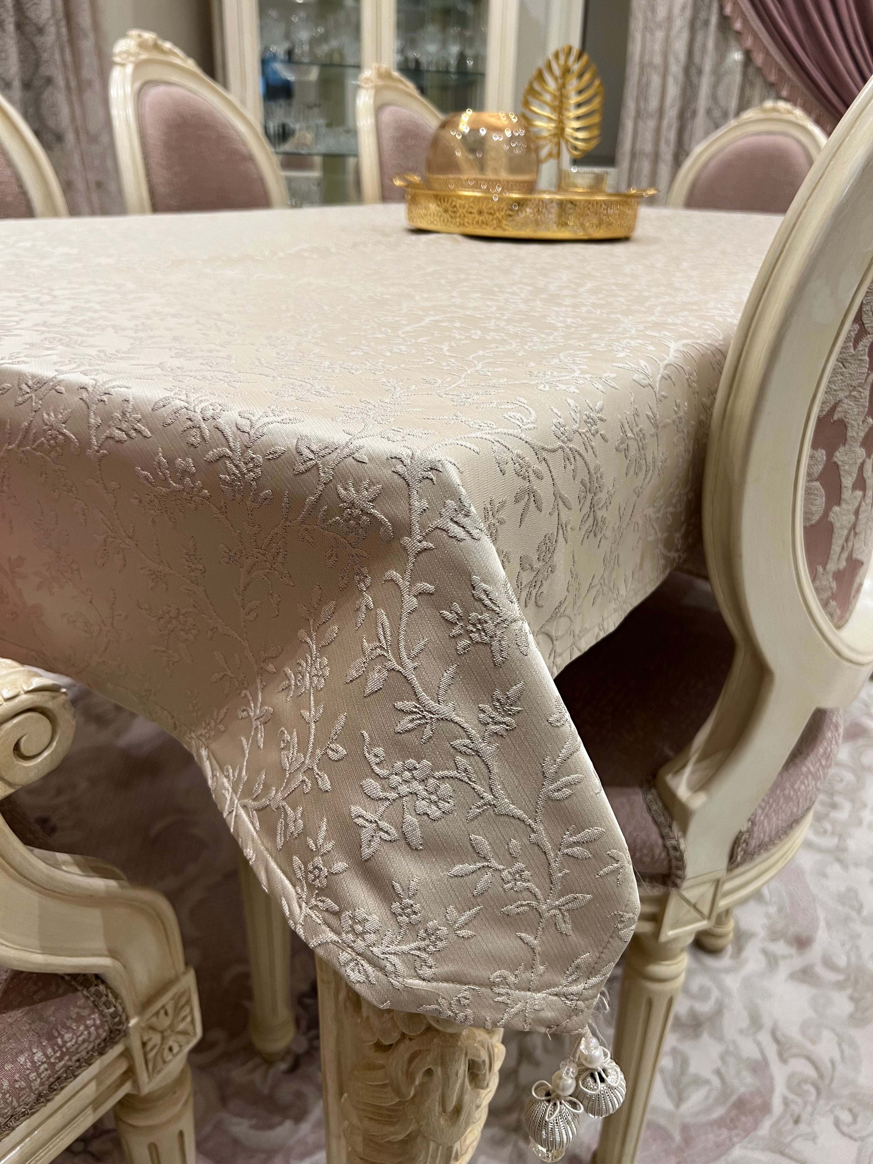 Beige table cloth