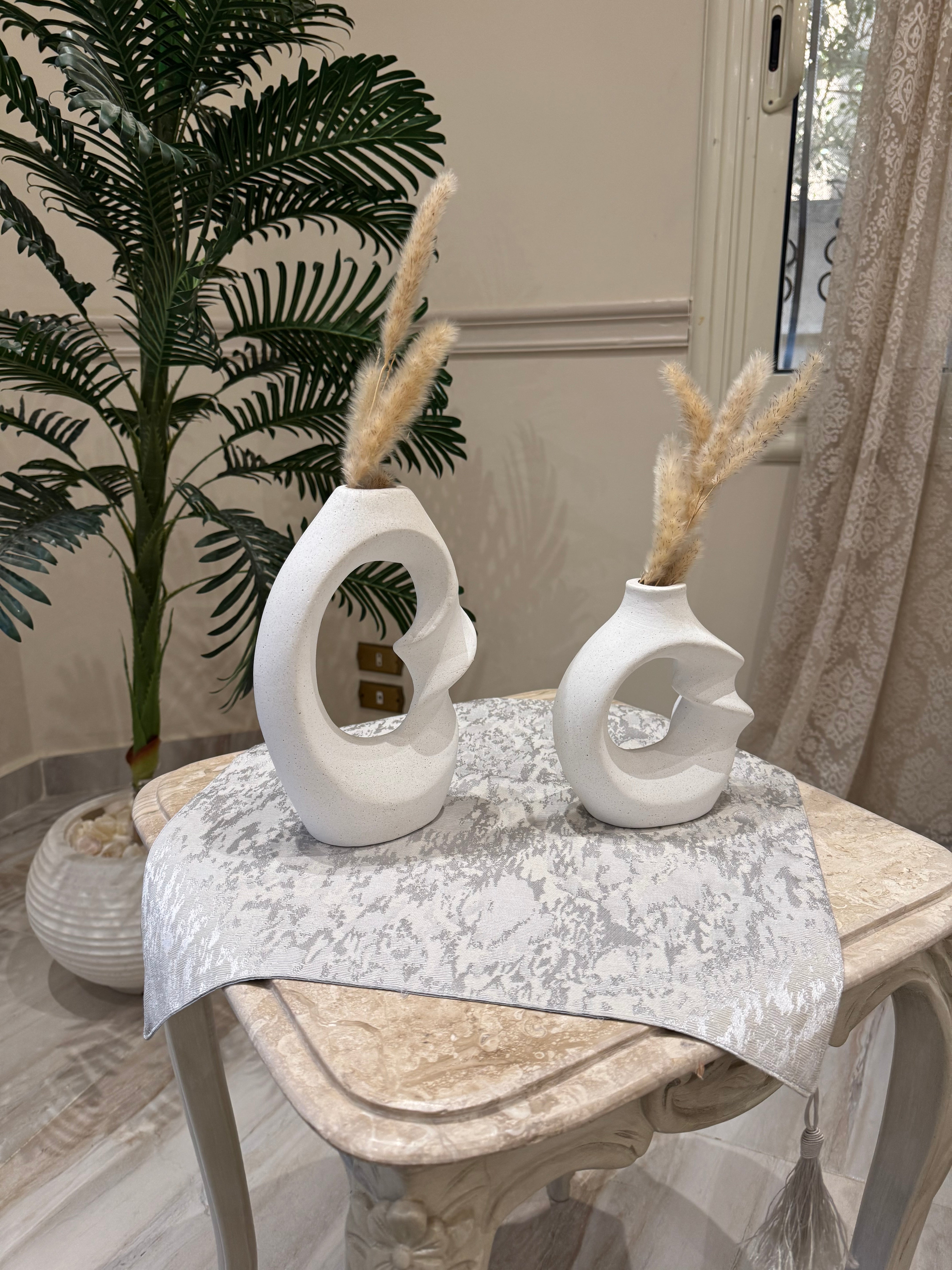 Wooded silver table runner