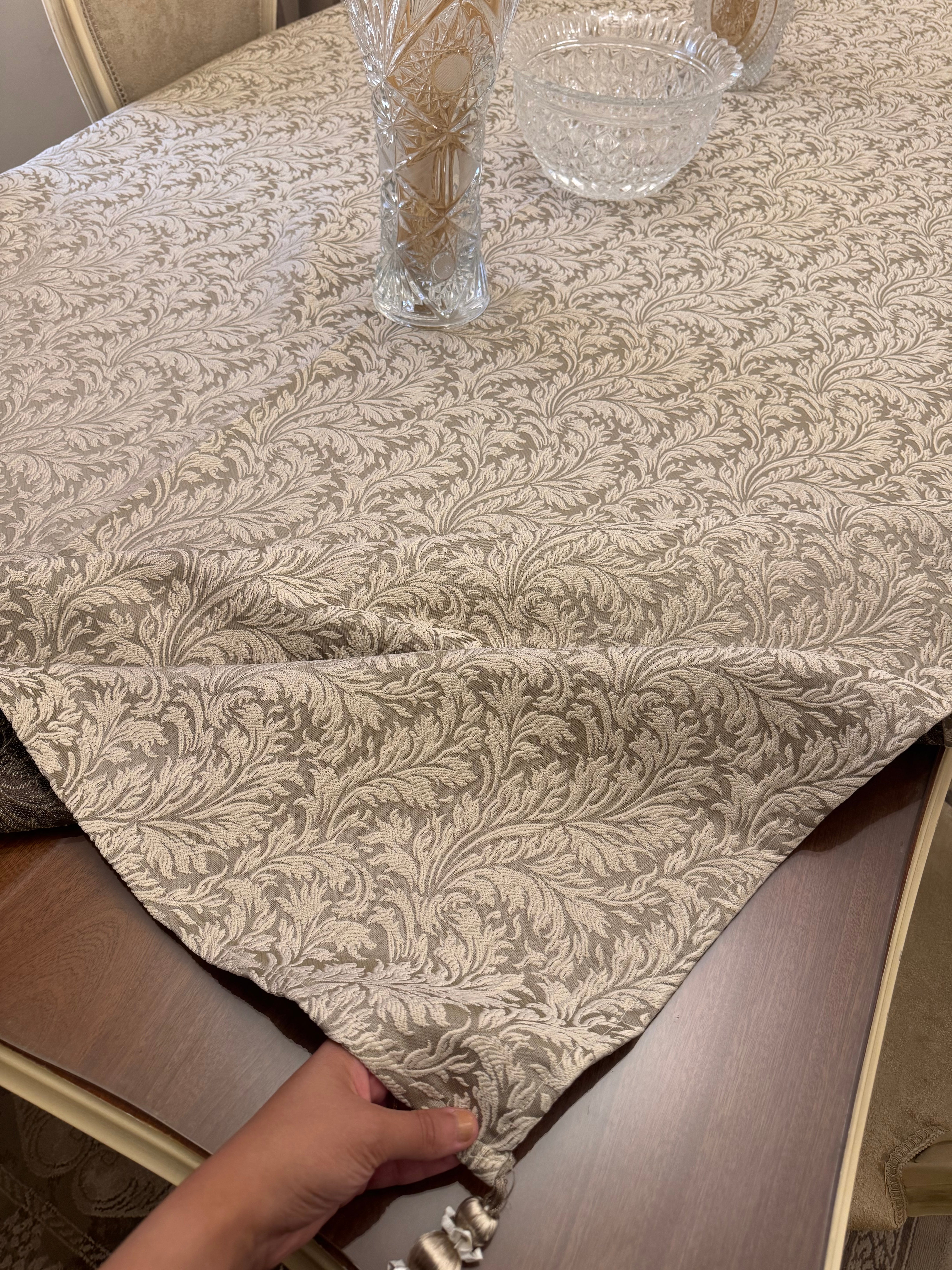 Mocha beige table cloth