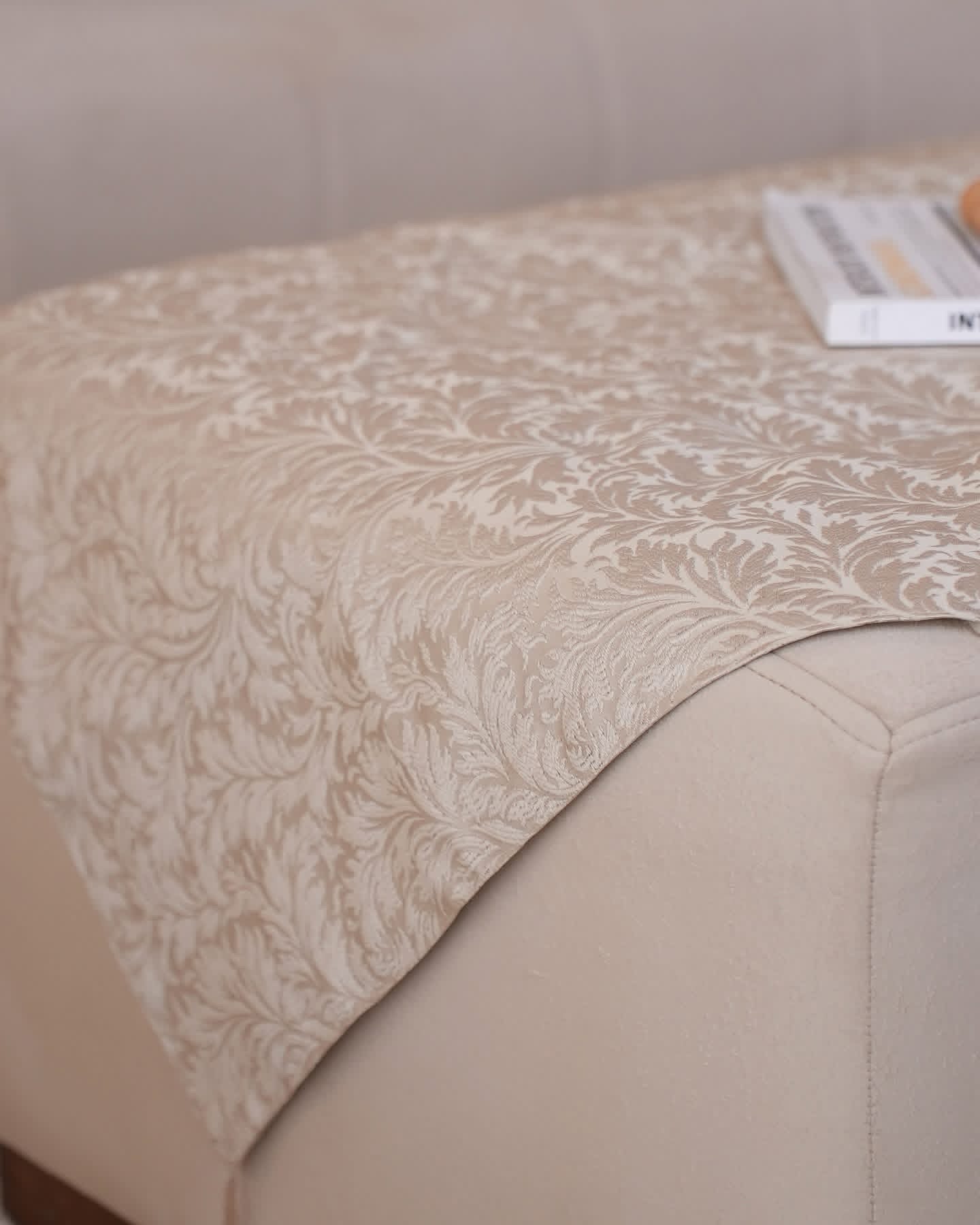 Ivory square table cloth