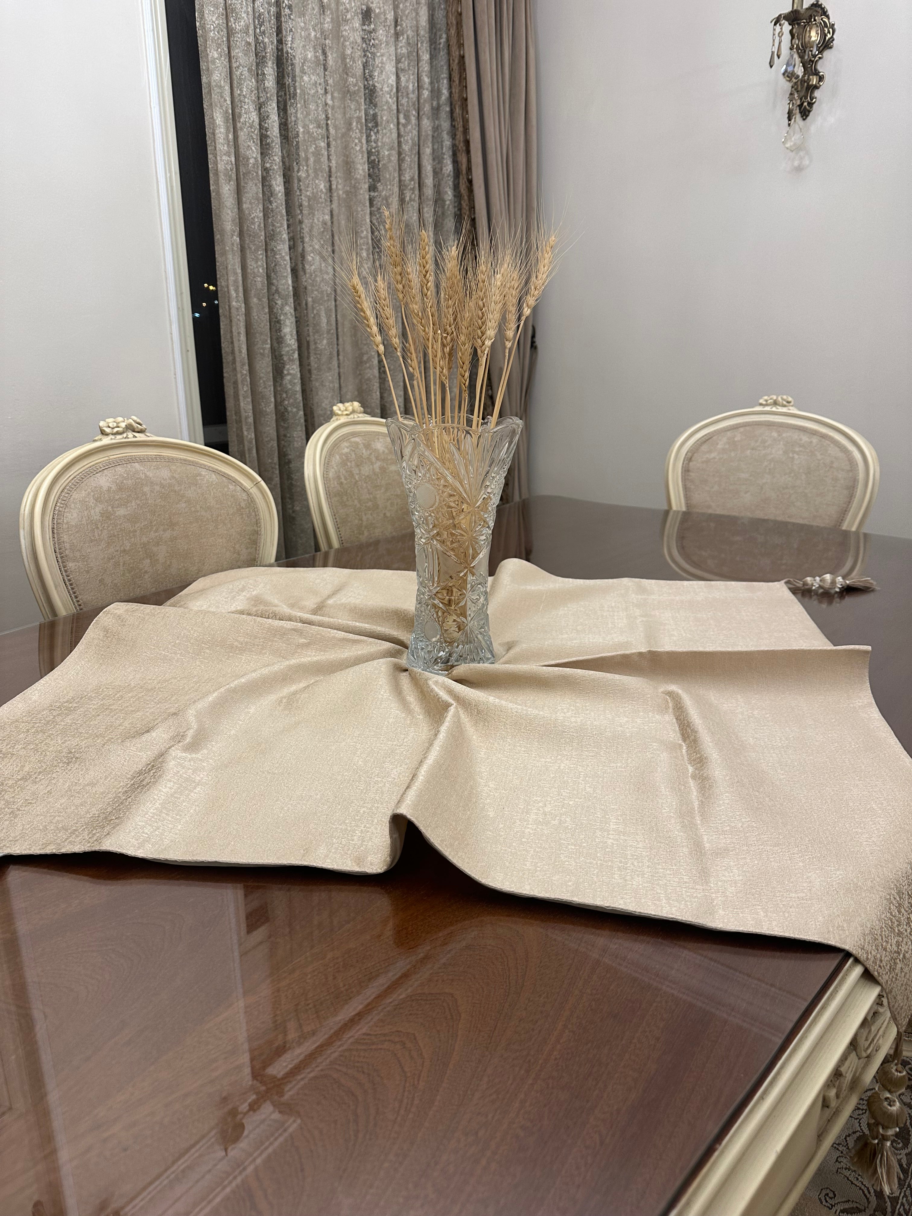 Plain gold square table cloth