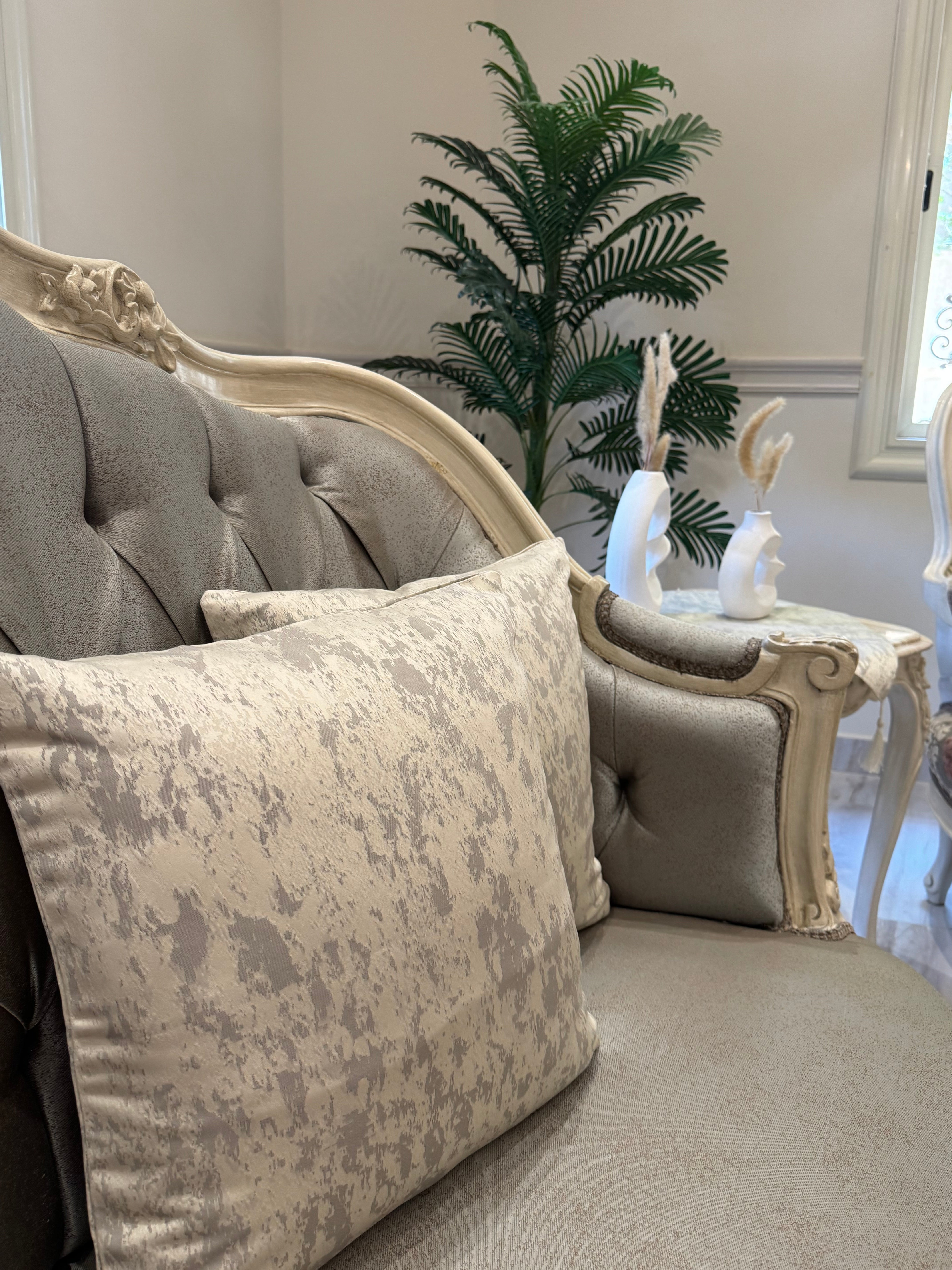 Wooded grey*beige cushion cover