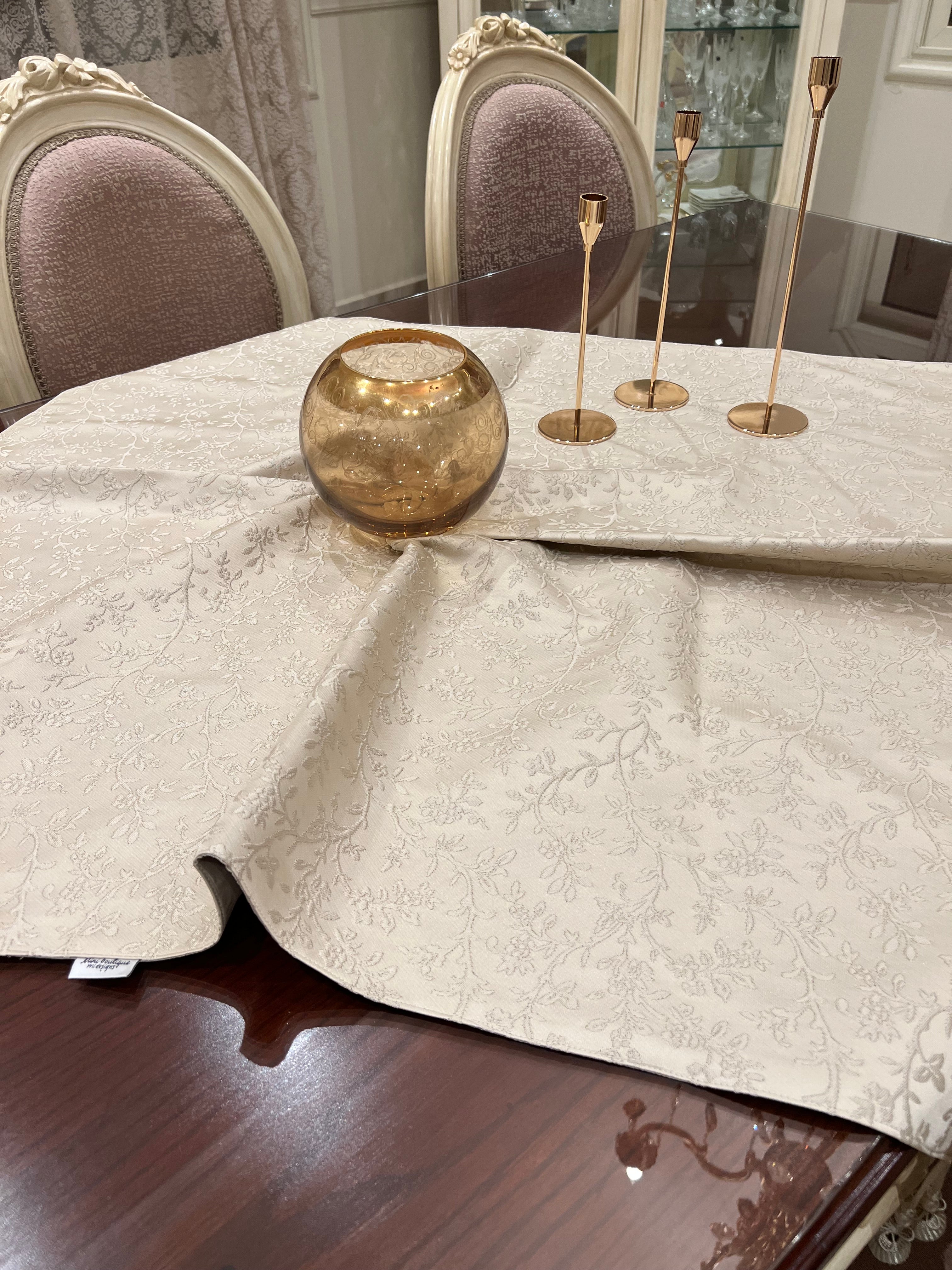 Beige square table cloth