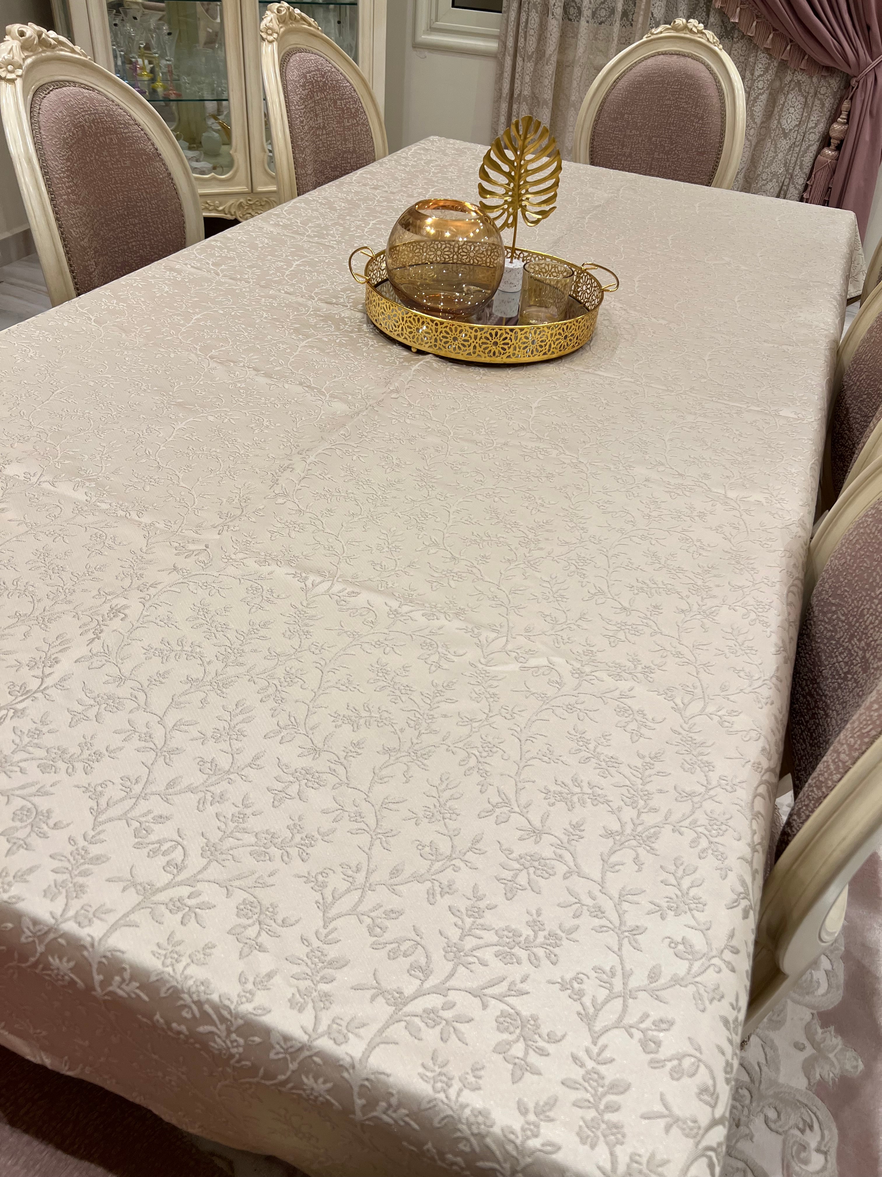 Beige table cloth