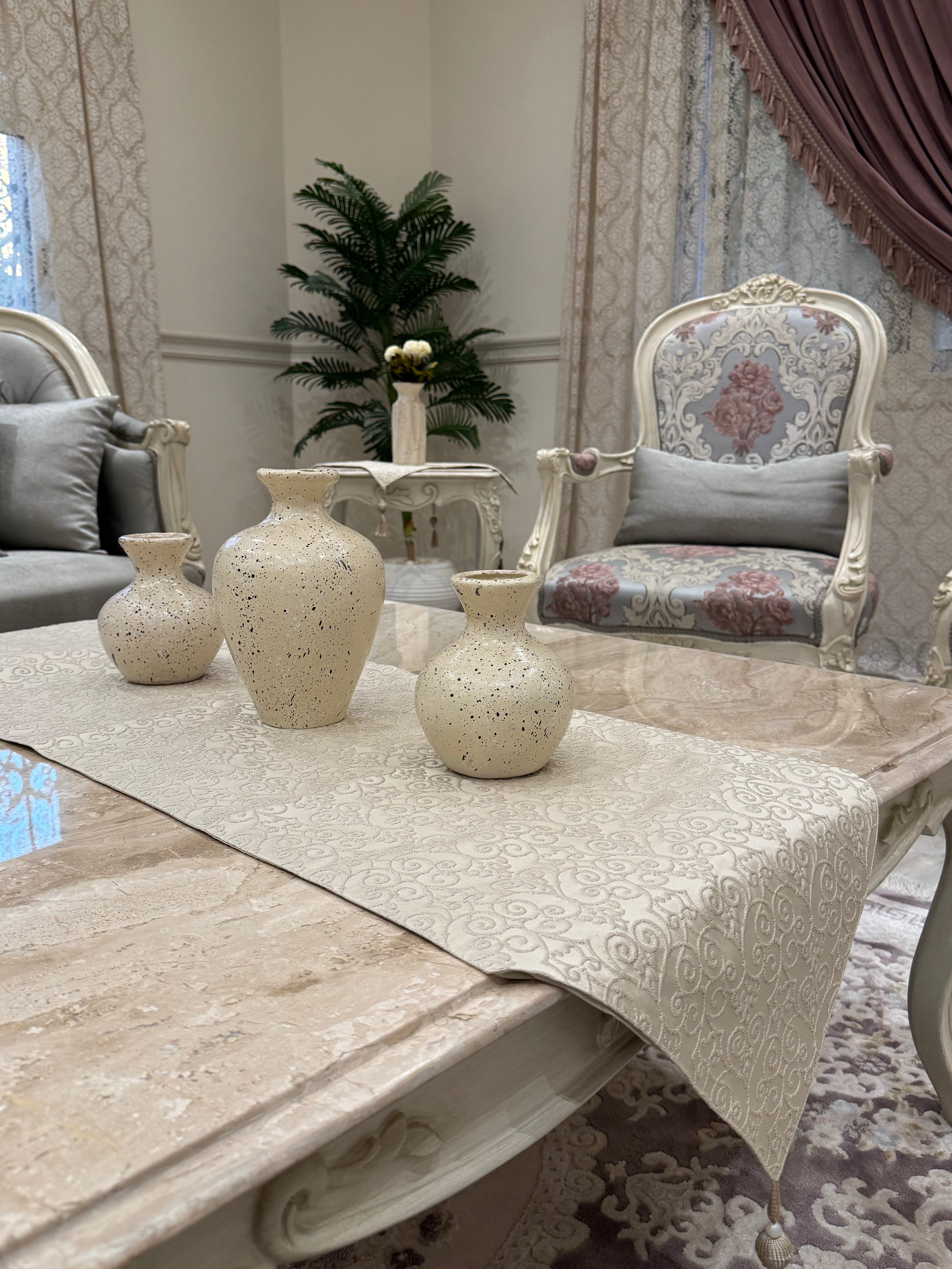 Ivory grace table runner