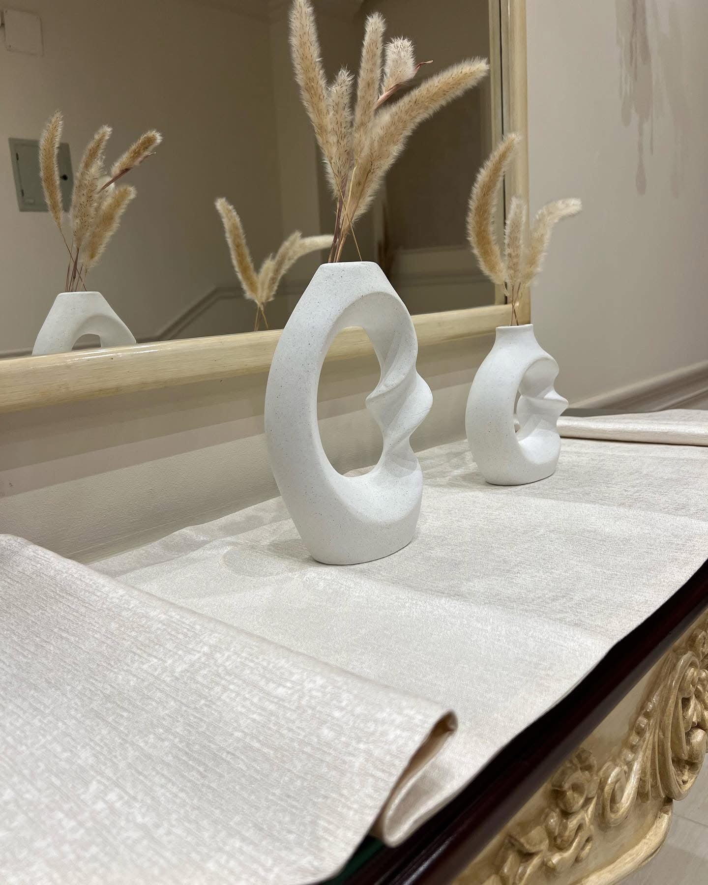 Plain offwhite table runner