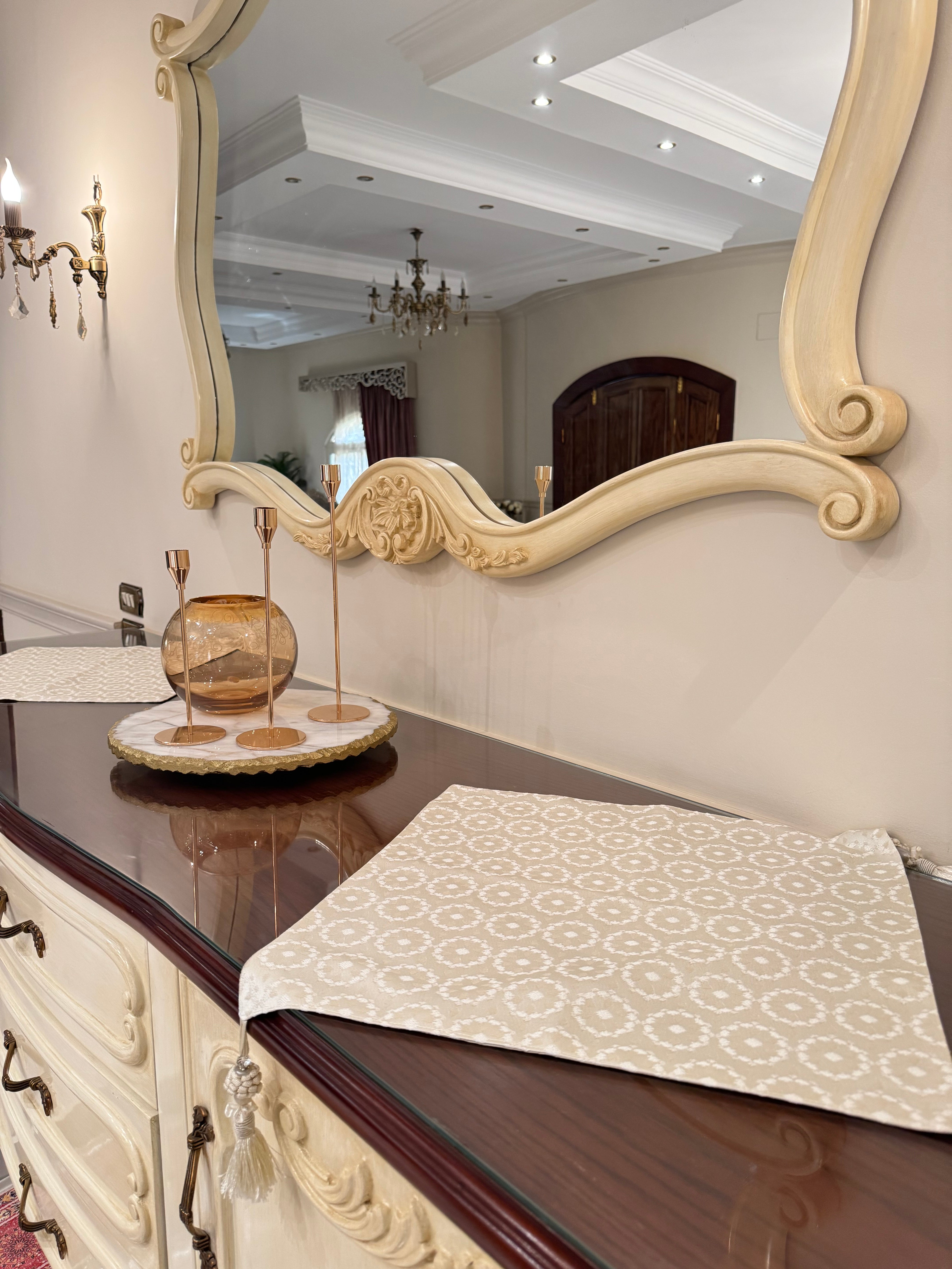 Ivory touch table runner