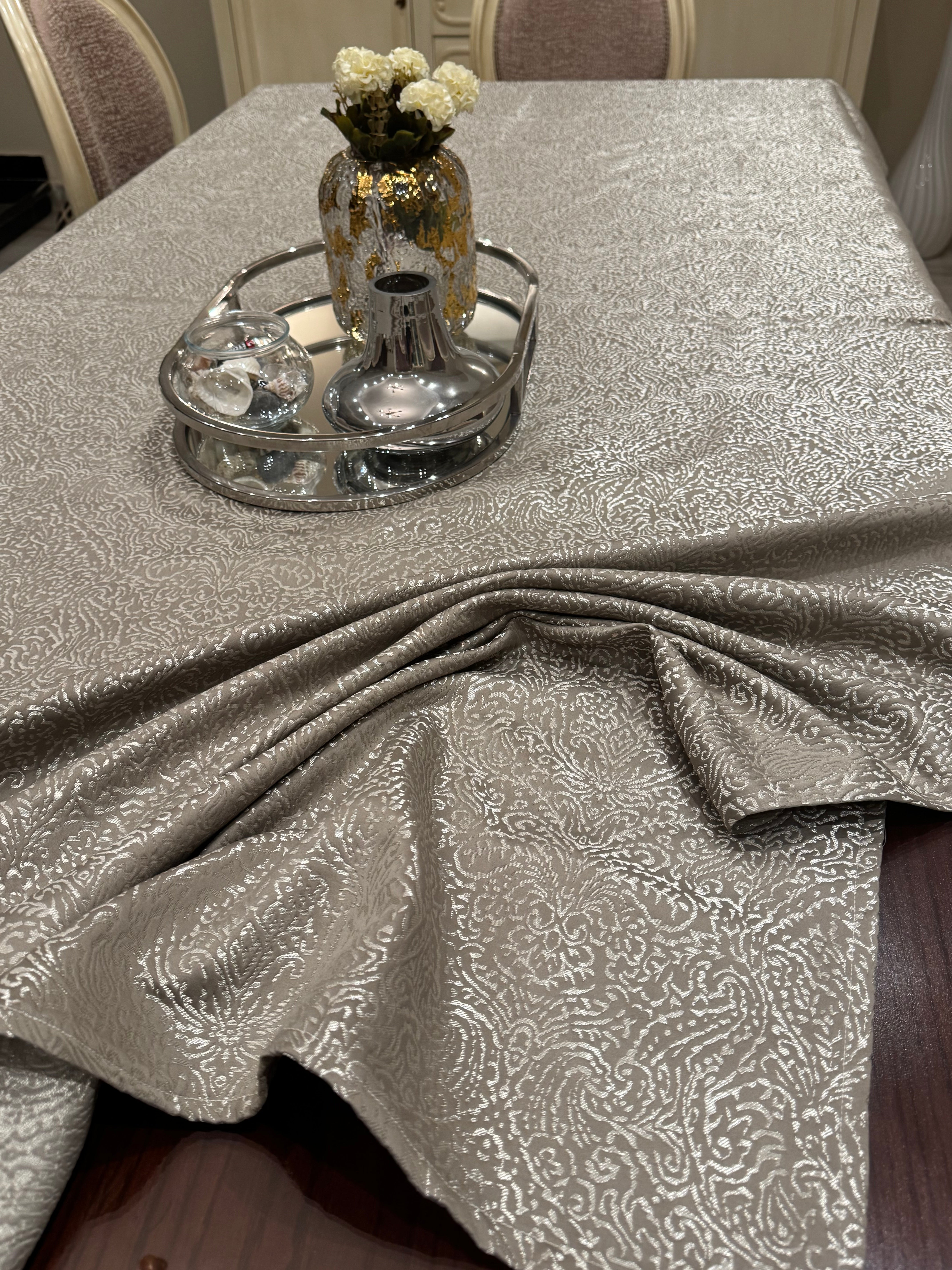 Oxide*silver full table cloth
