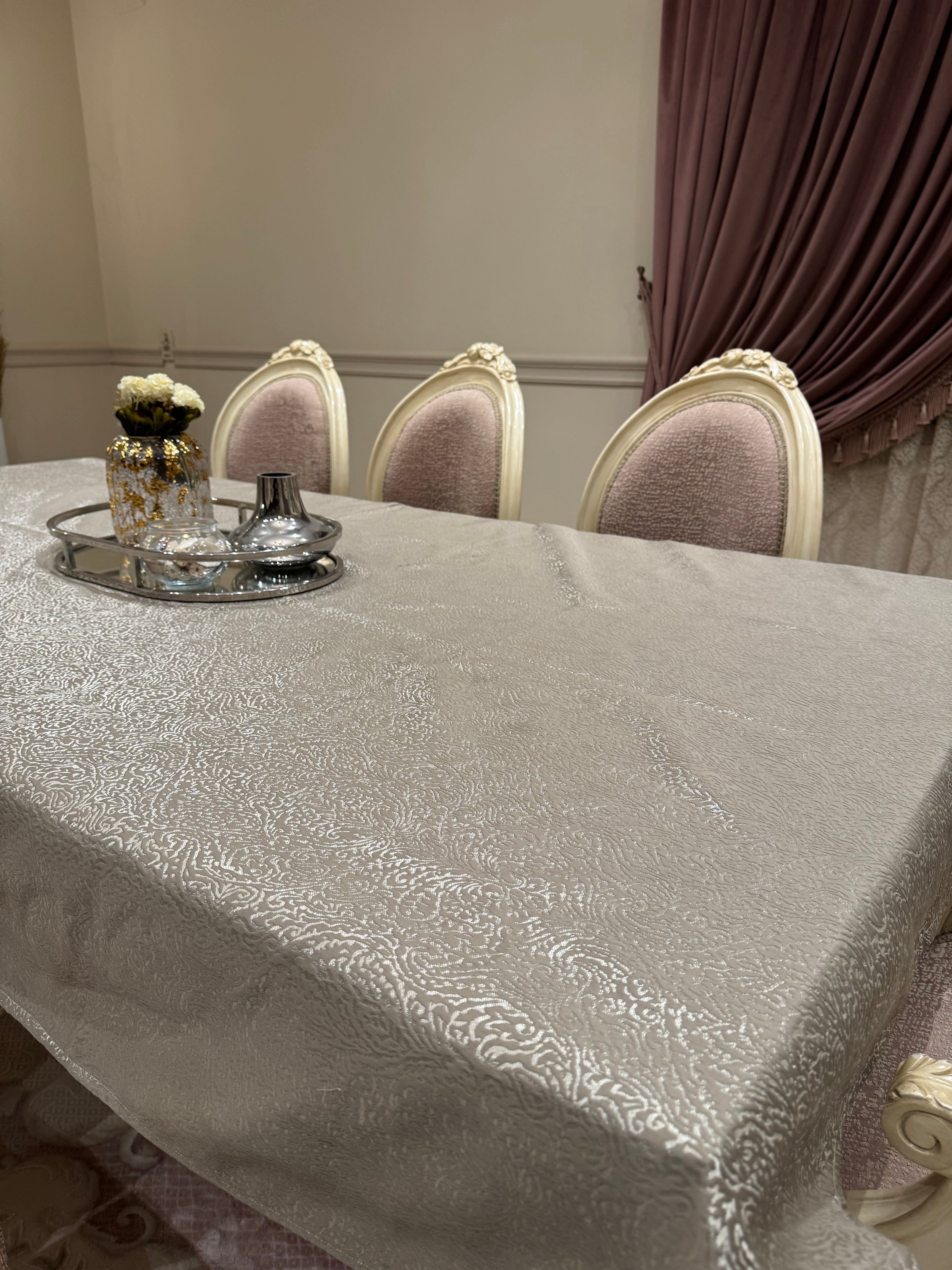 Oxide*silver full table cloth