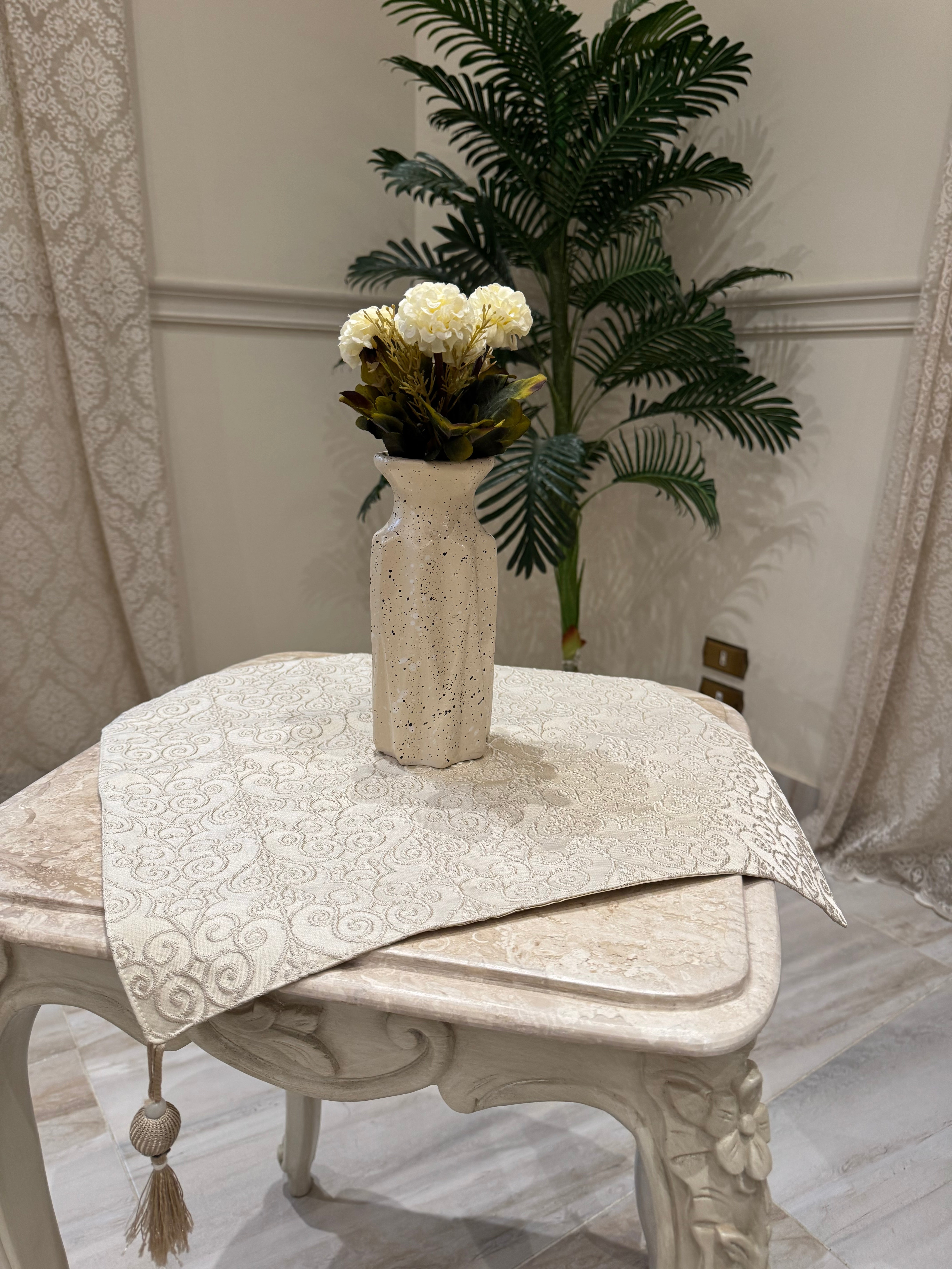 Ivory grace table runner