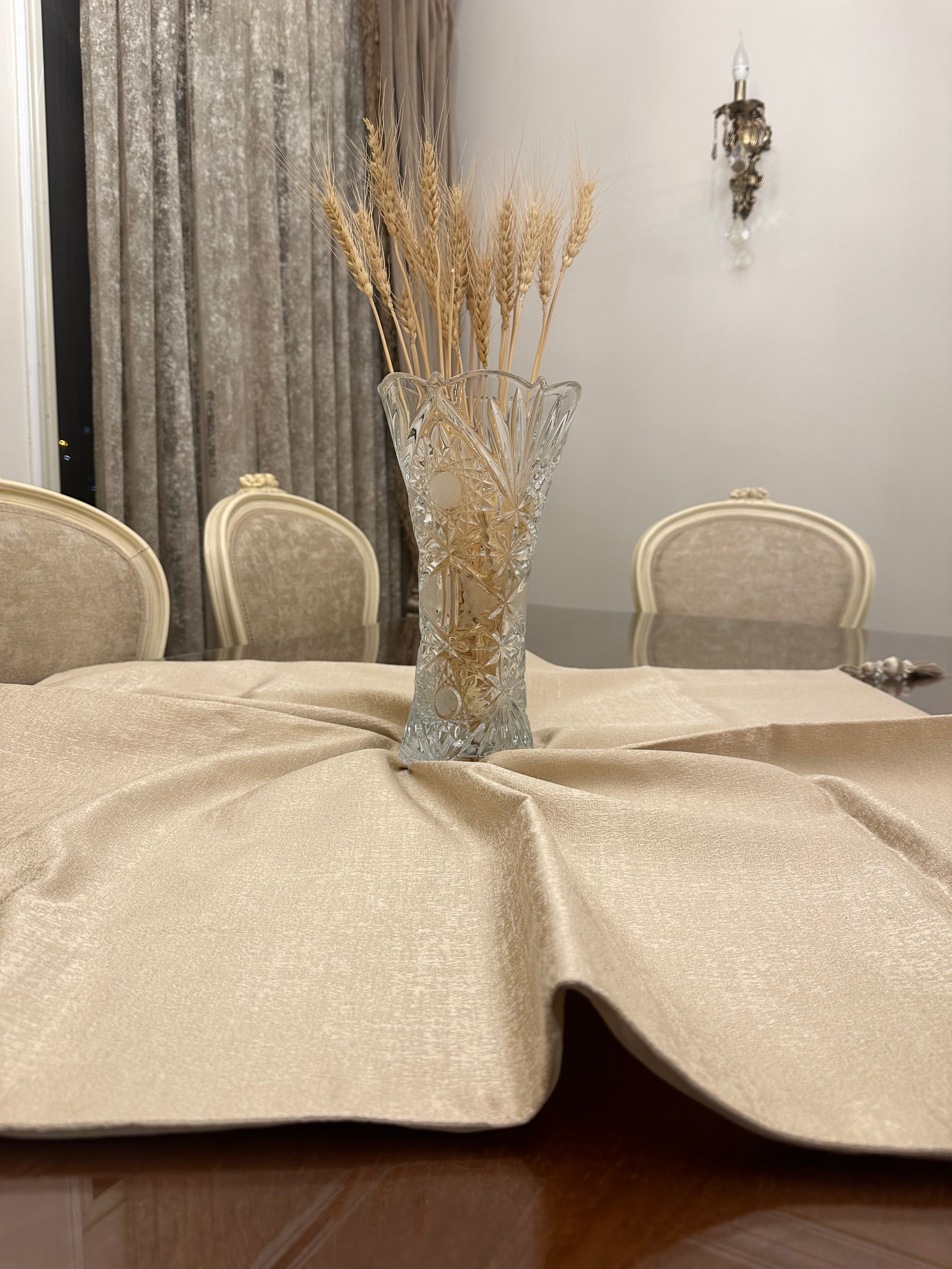 Plain gold square table cloth