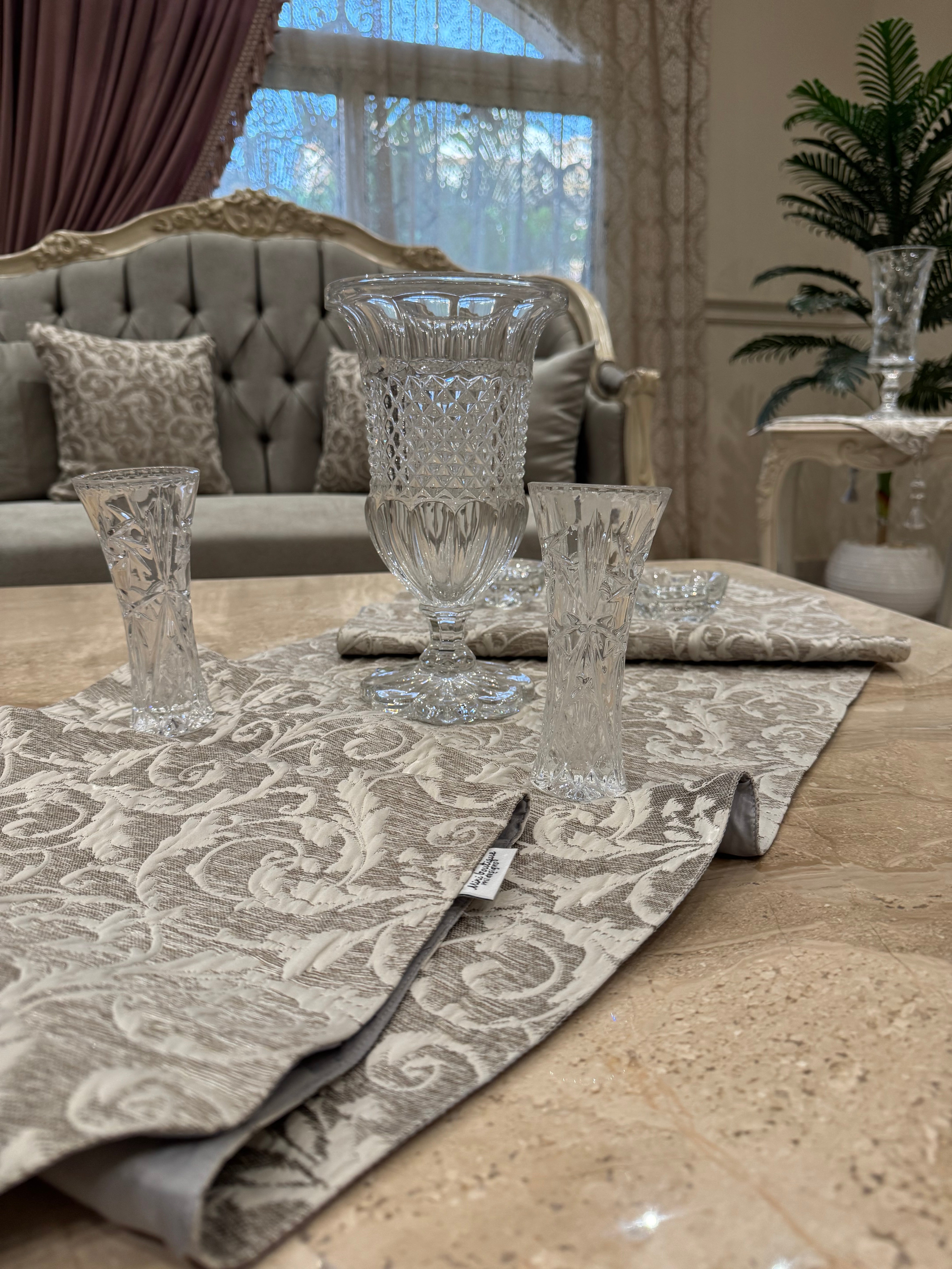 Royal grey table runner