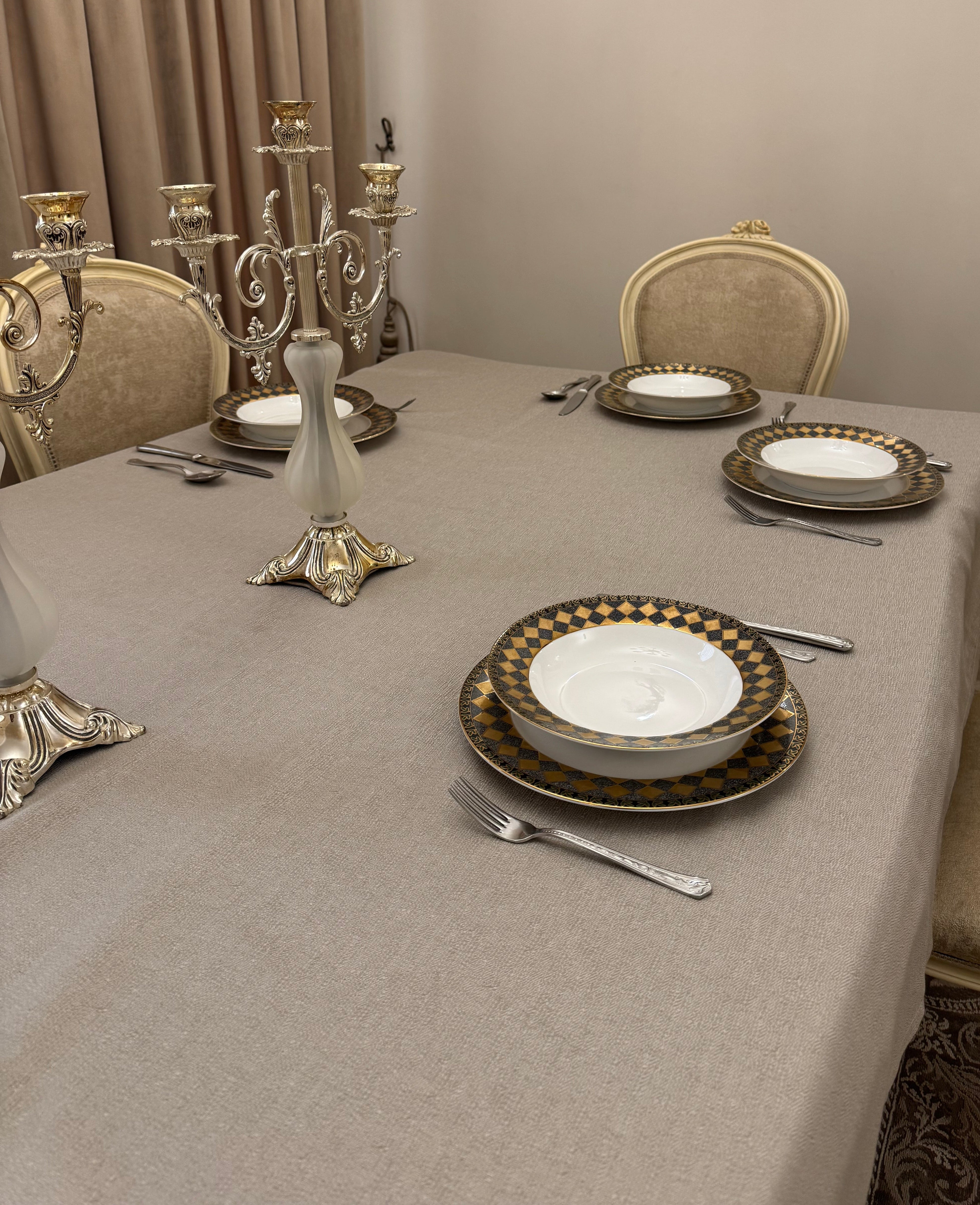 Plain coffe full table cloth