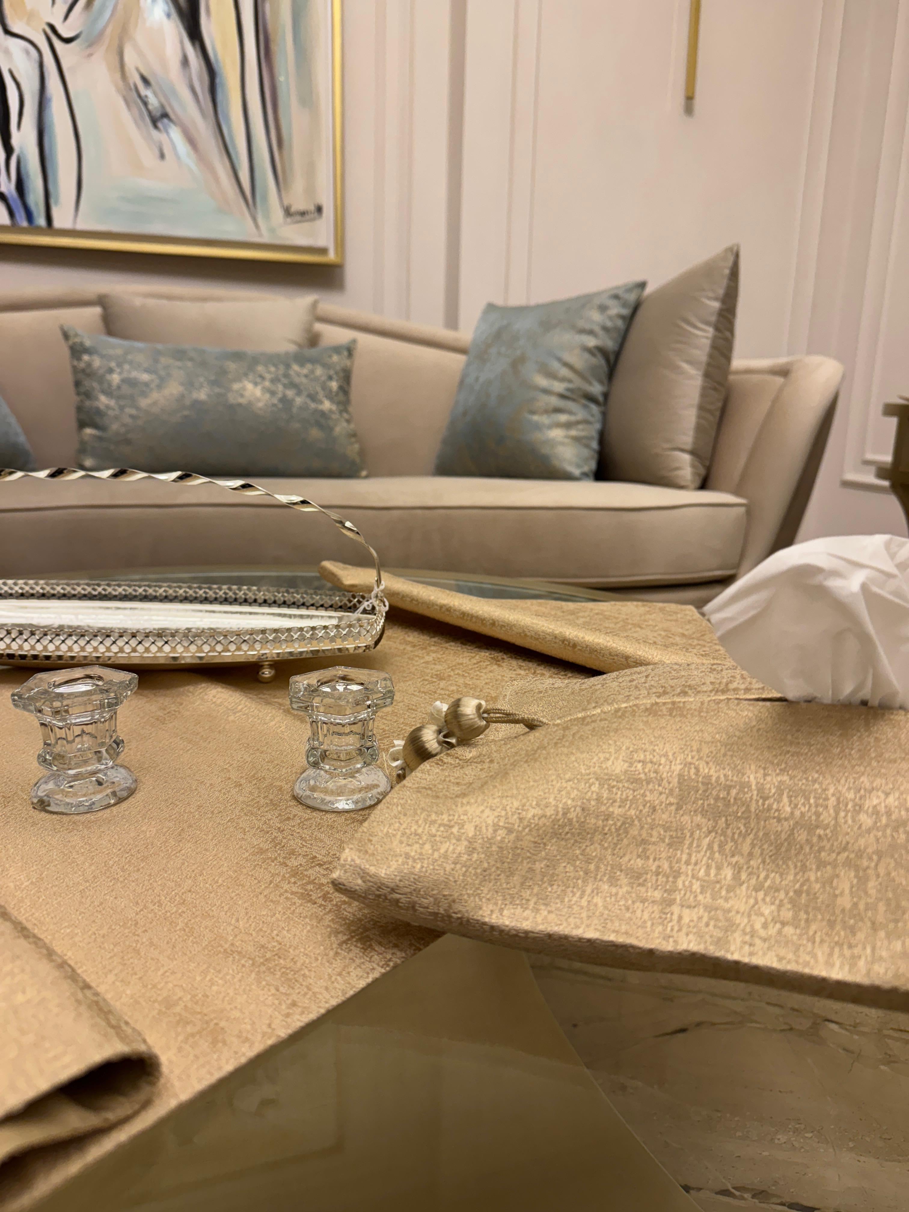 Plain gold table runner