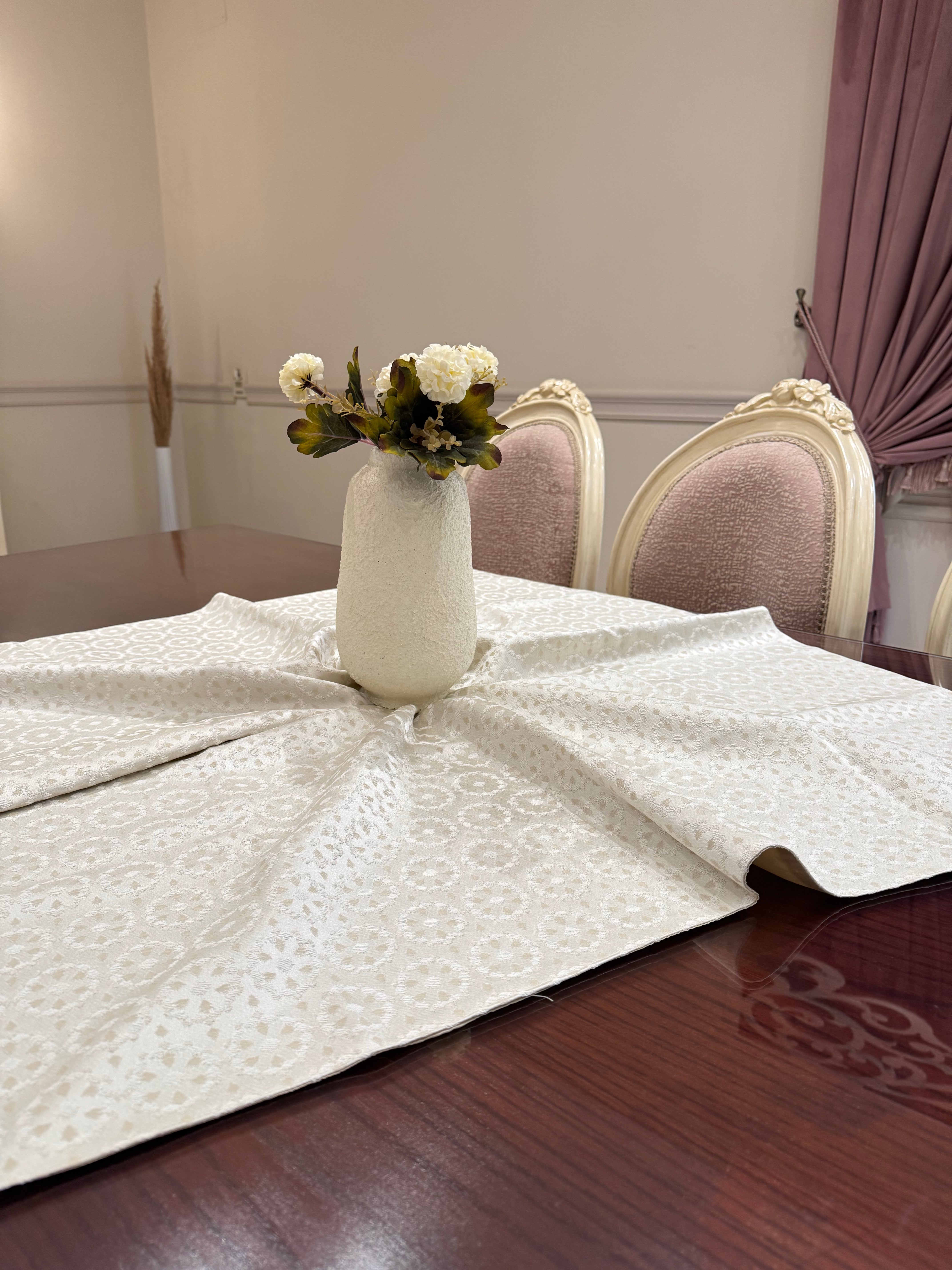 Ivory touch square table cloth