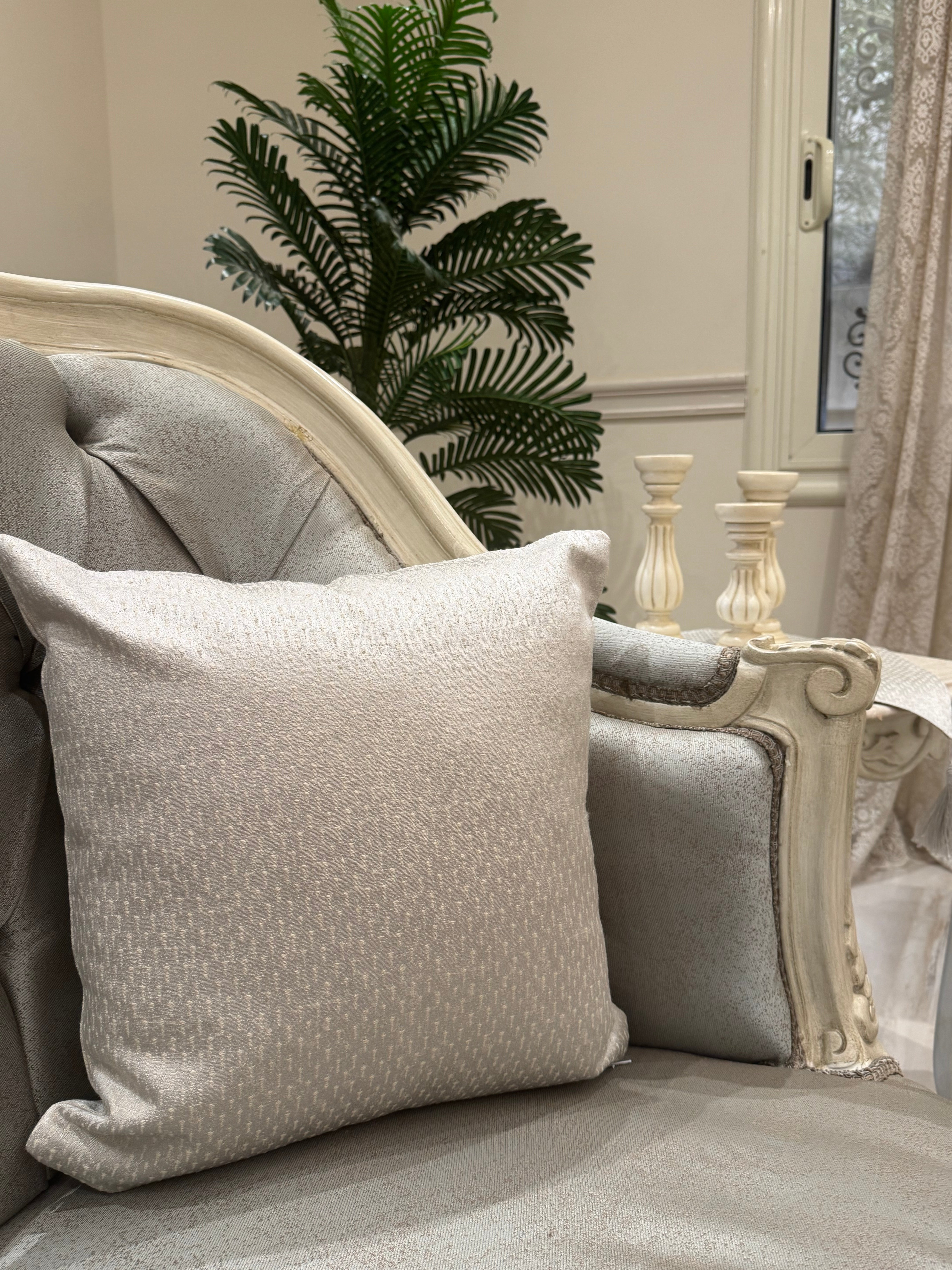 Silver*beige cushion cover