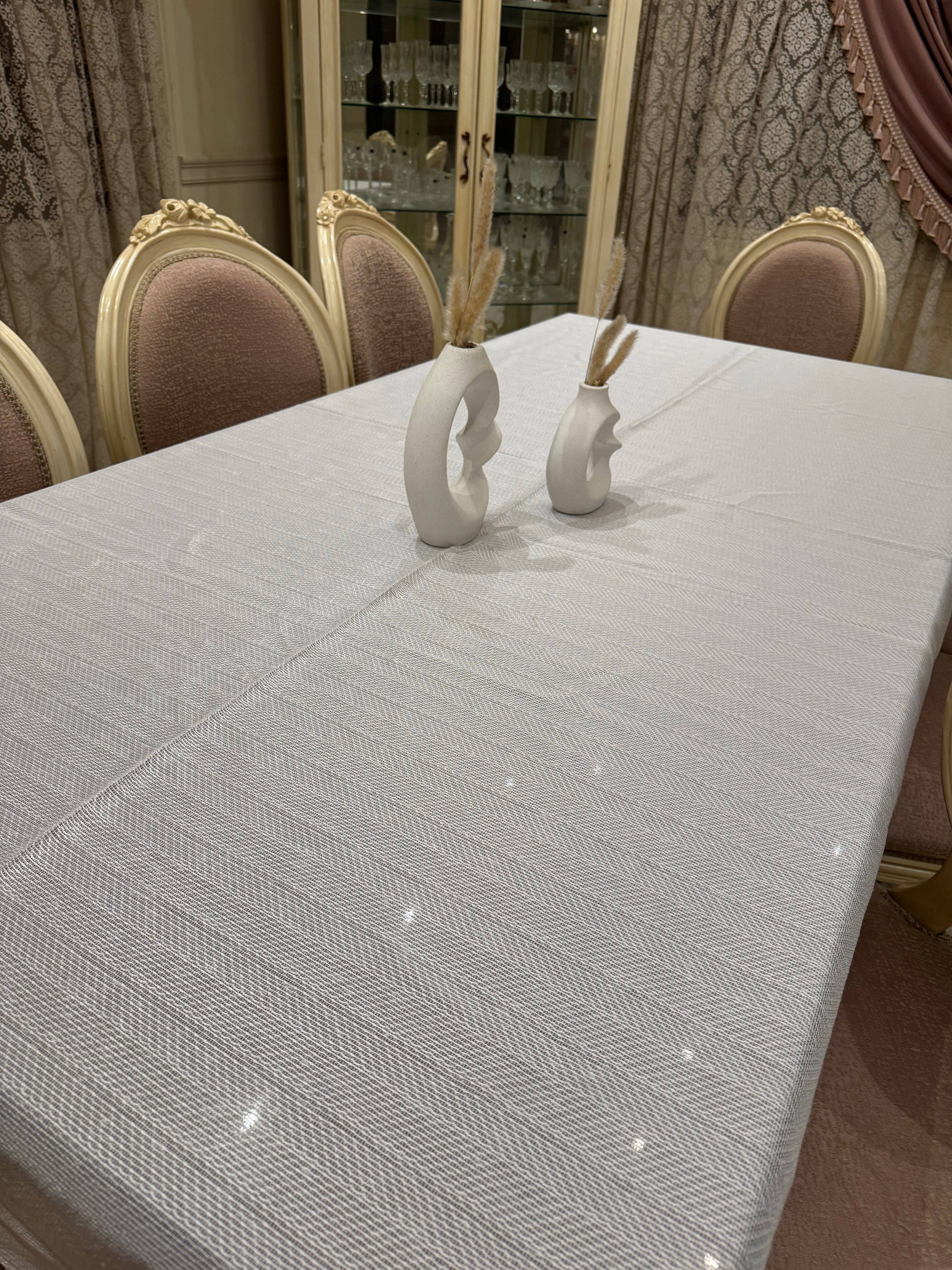 Soft white table cloth