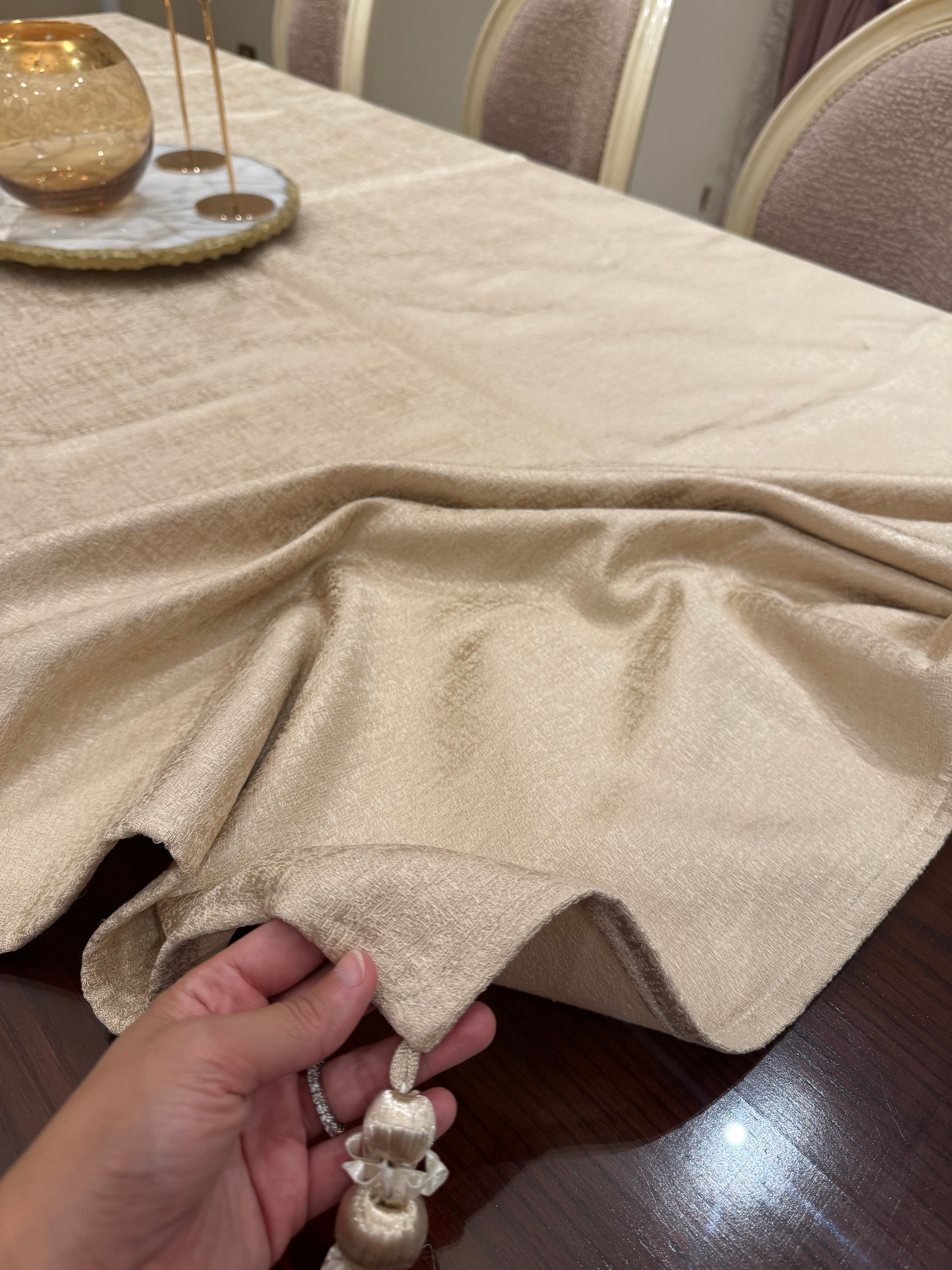 Plain gold table cloth