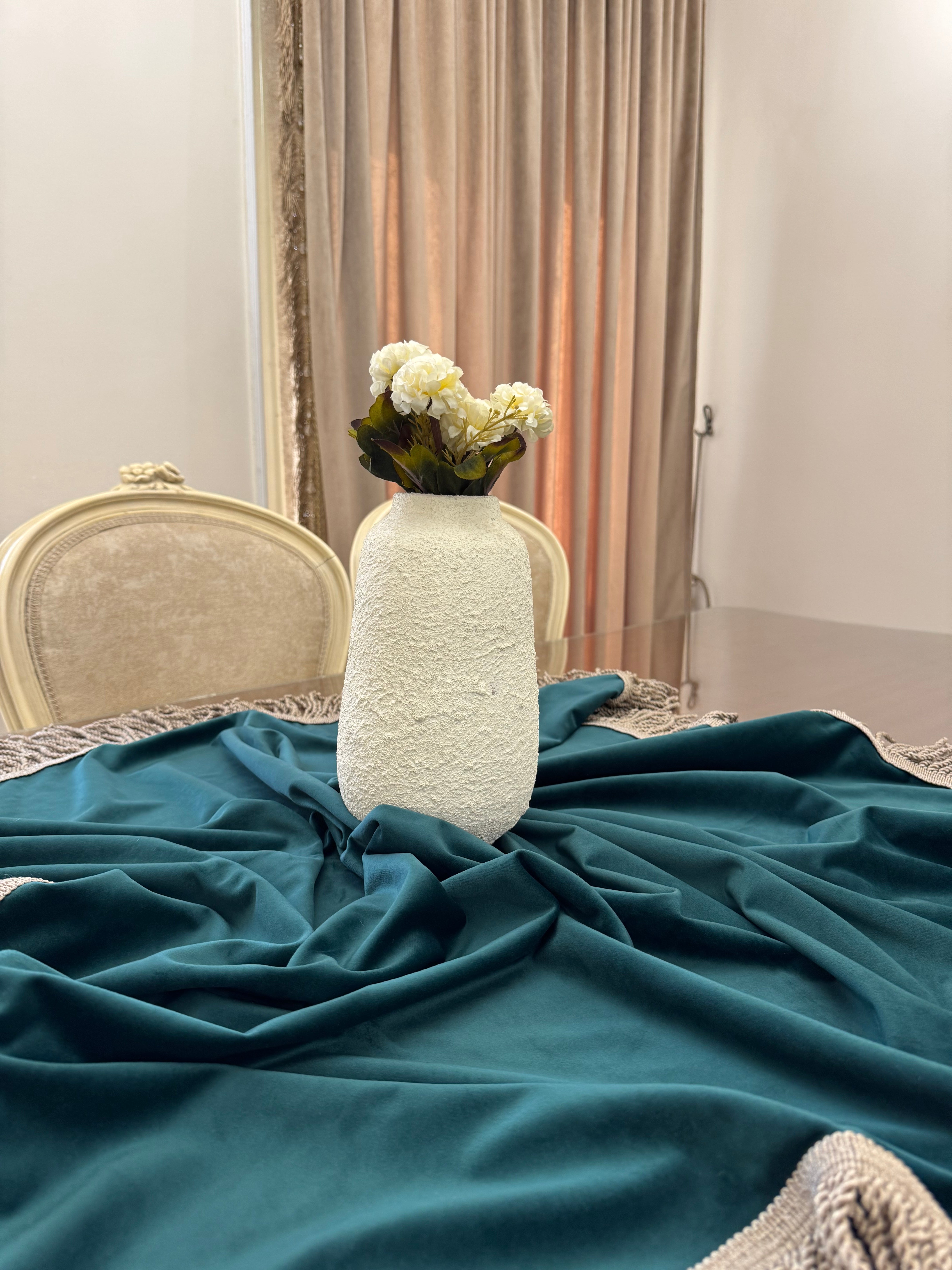 Royal green square table cloth