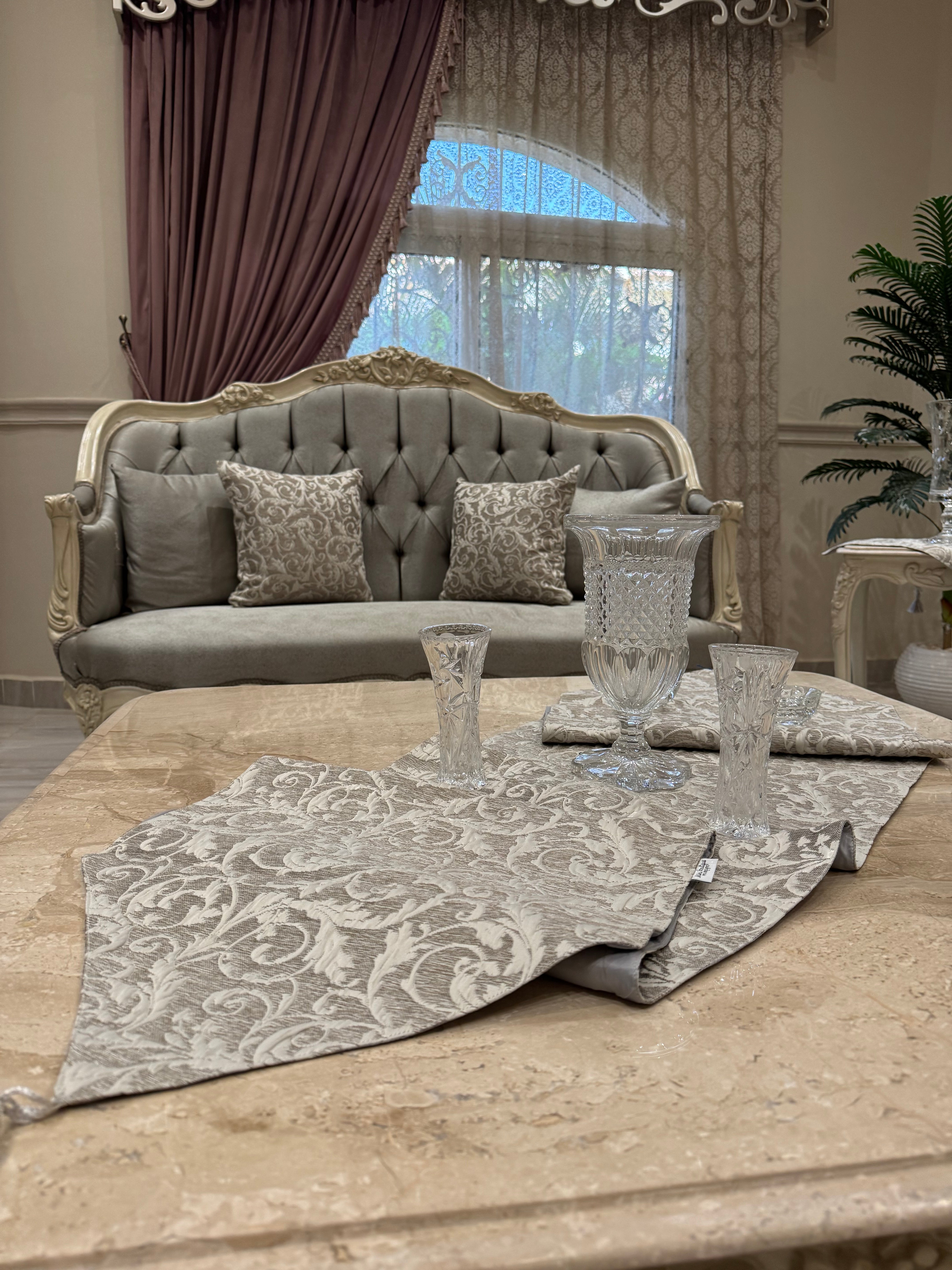 Royal grey table runner