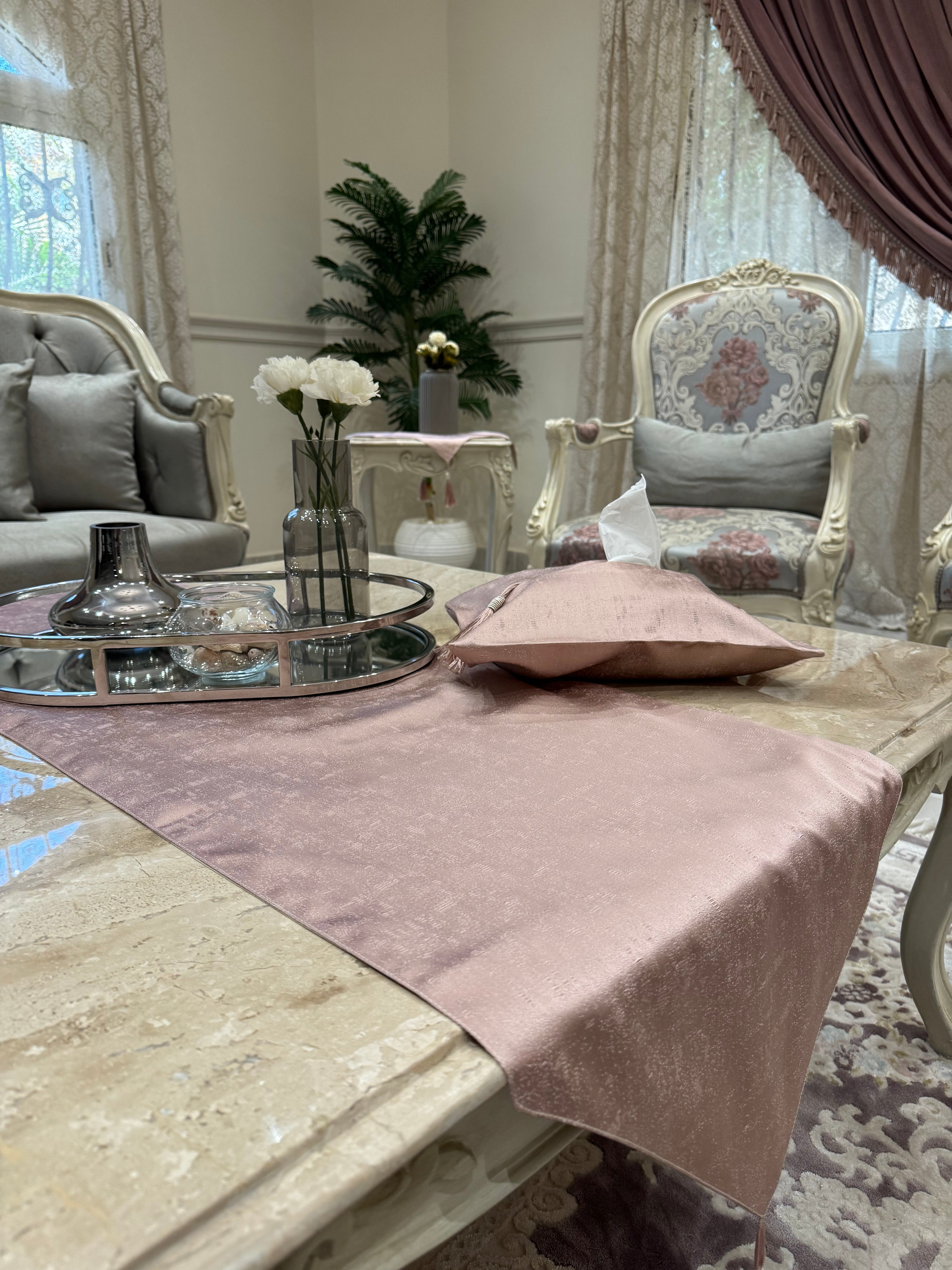 Plain cashmere runner