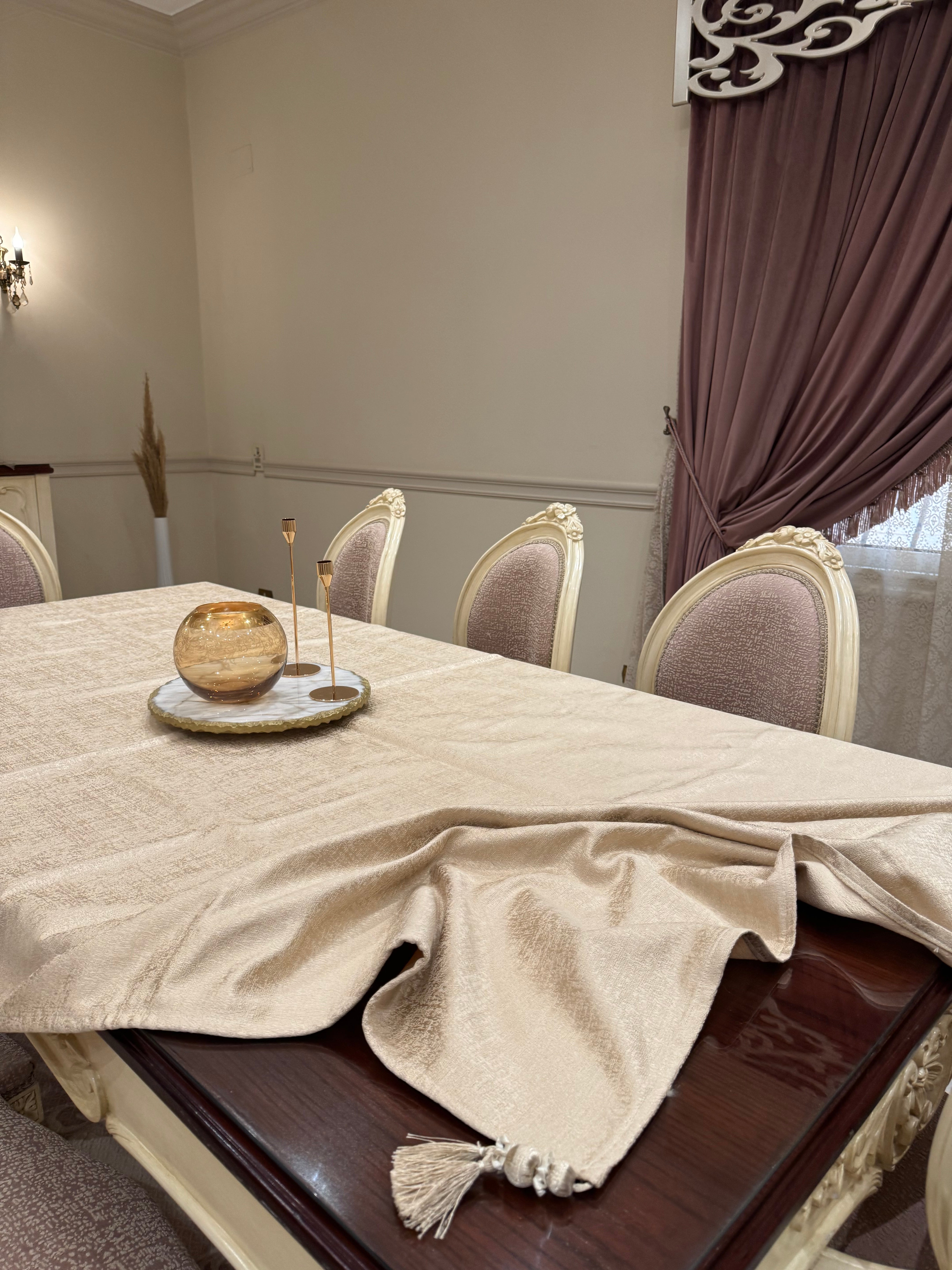 Plain gold table cloth