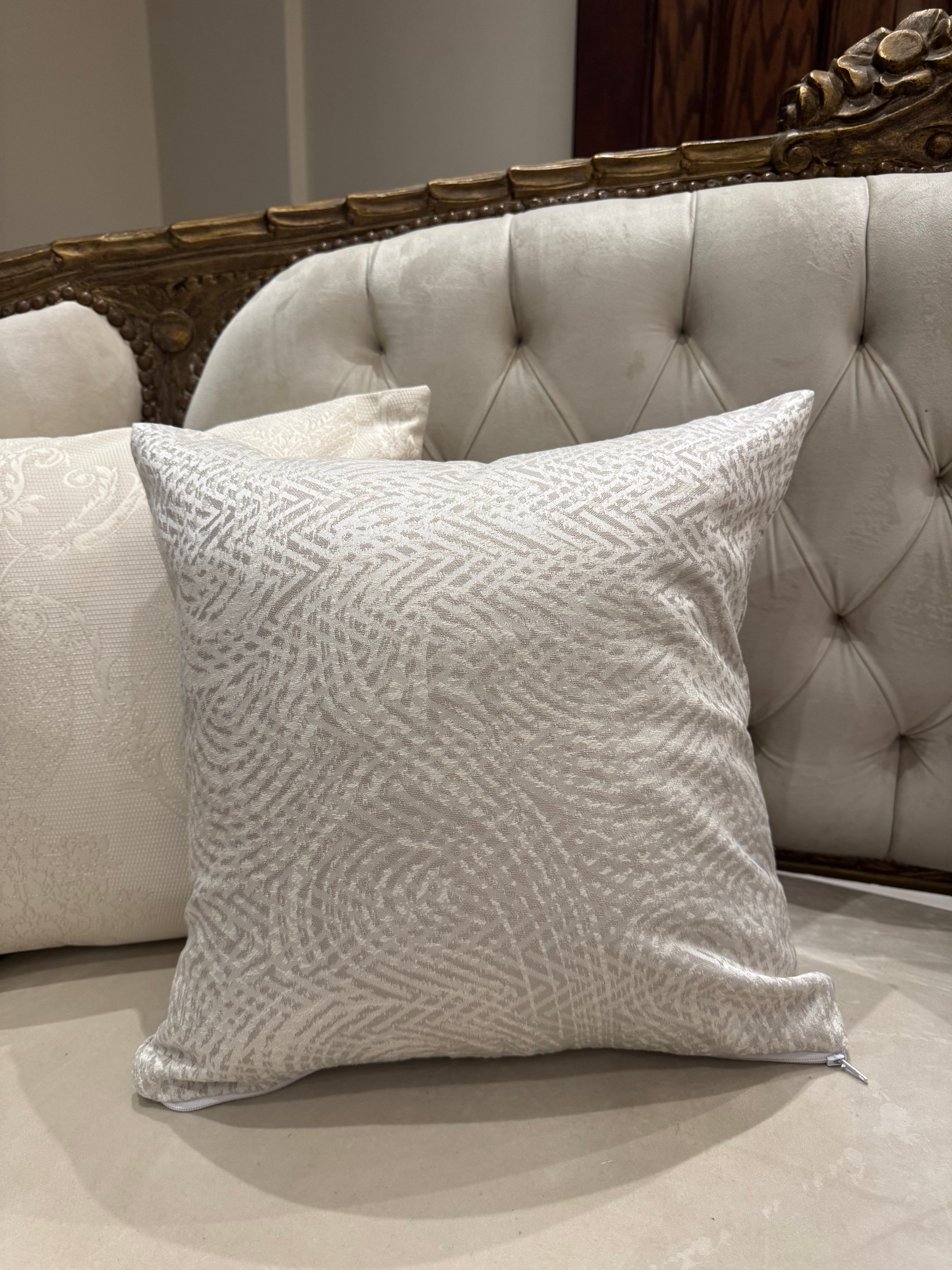 Striped cream cushion cover