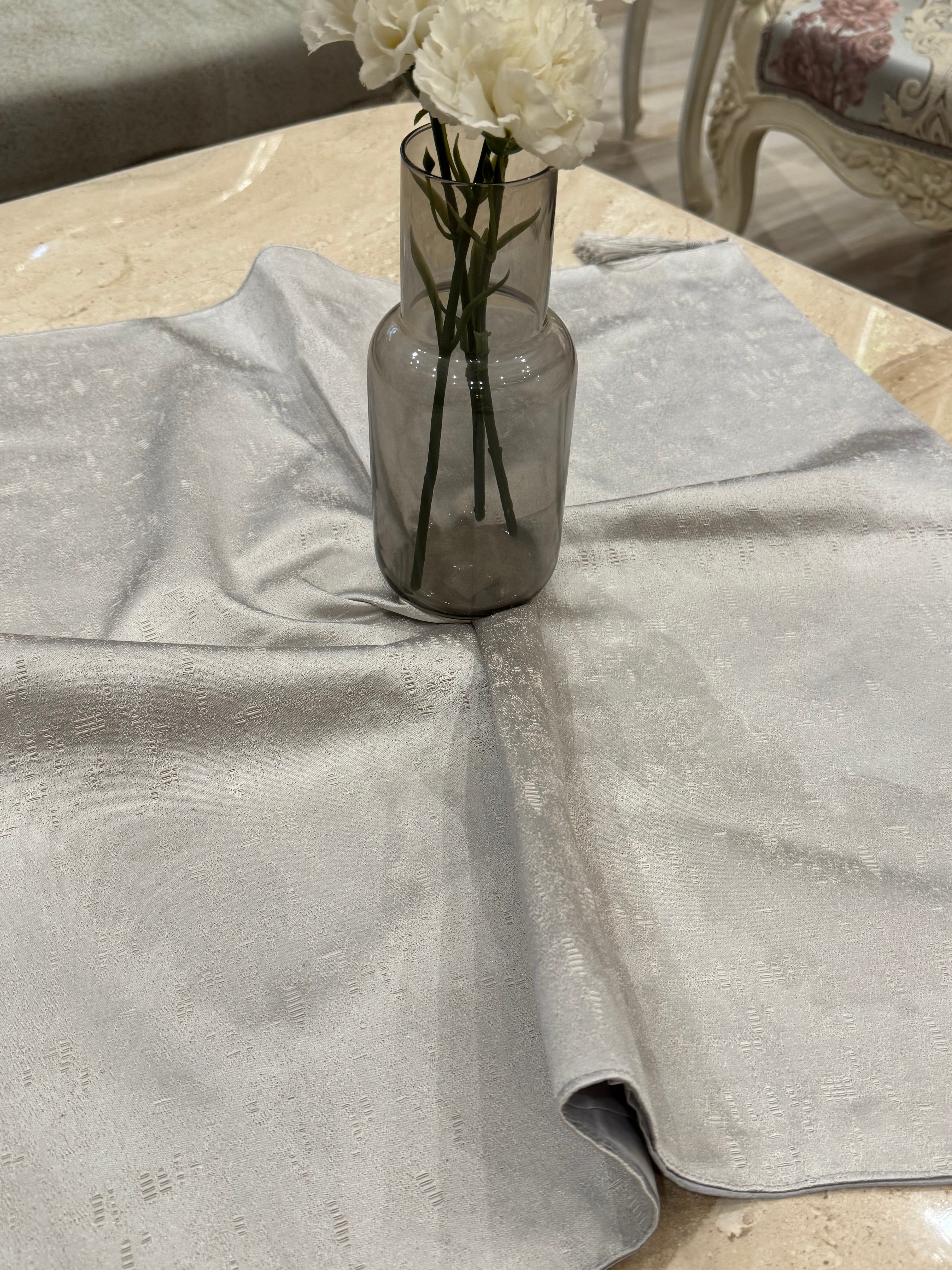 Plain silver table cloth
