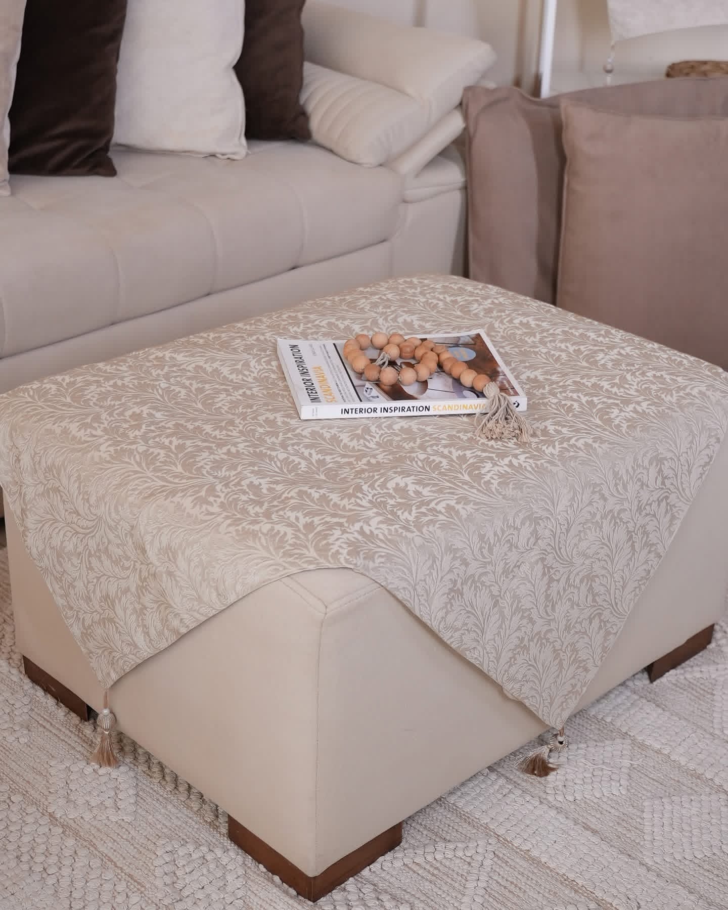 Ivory square table cloth