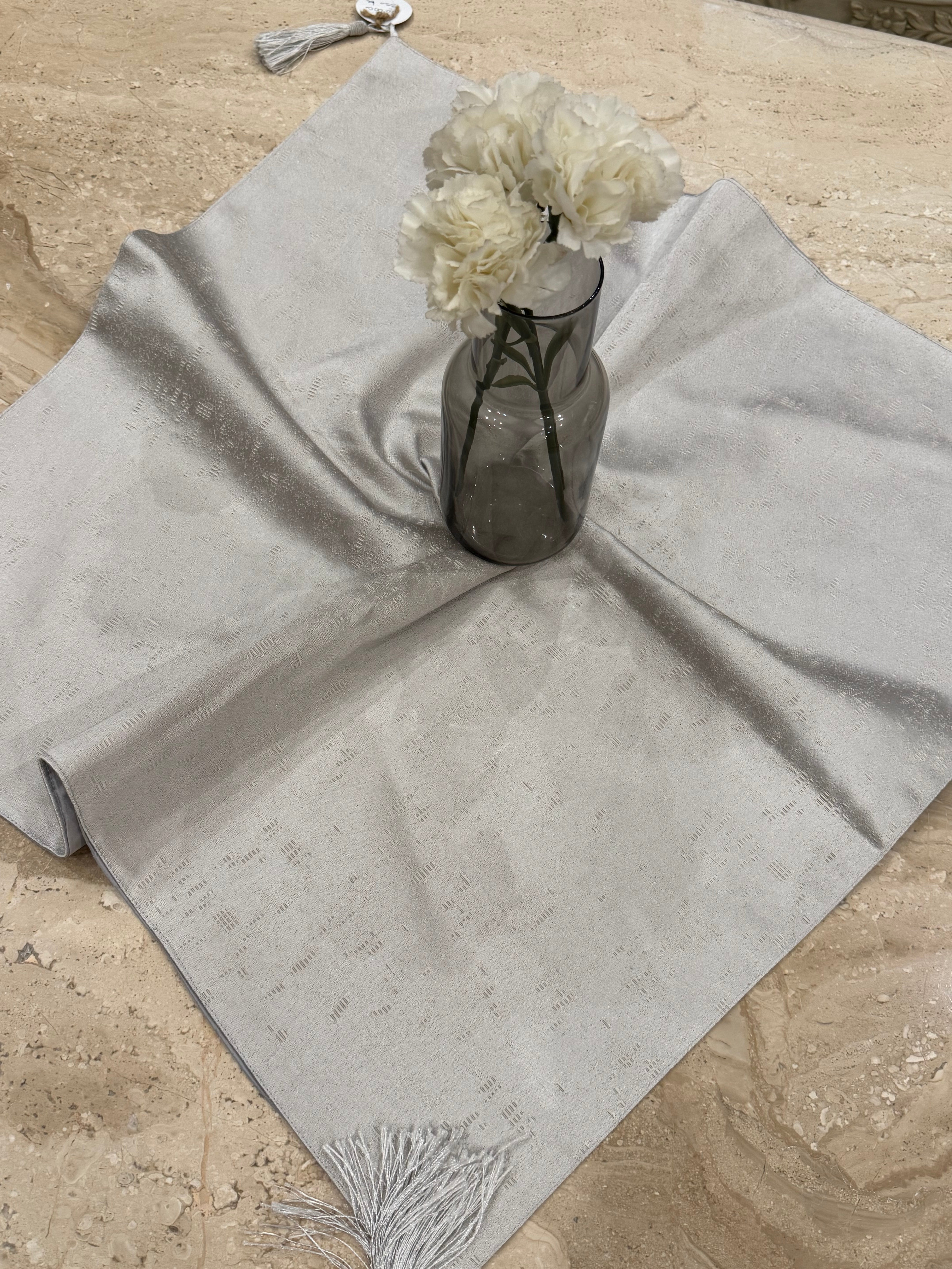 Plain silver table cloth