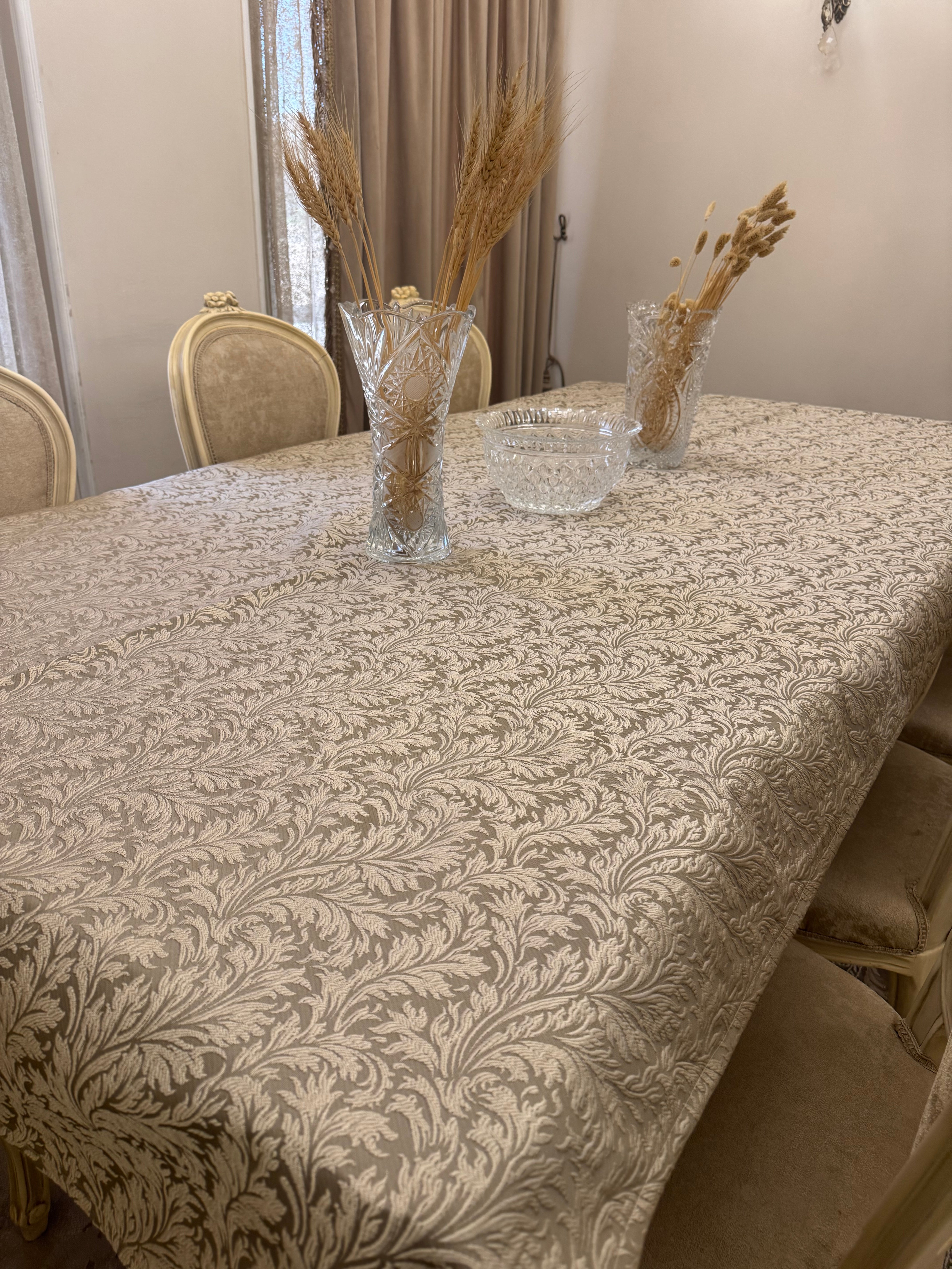 Mocha beige table cloth
