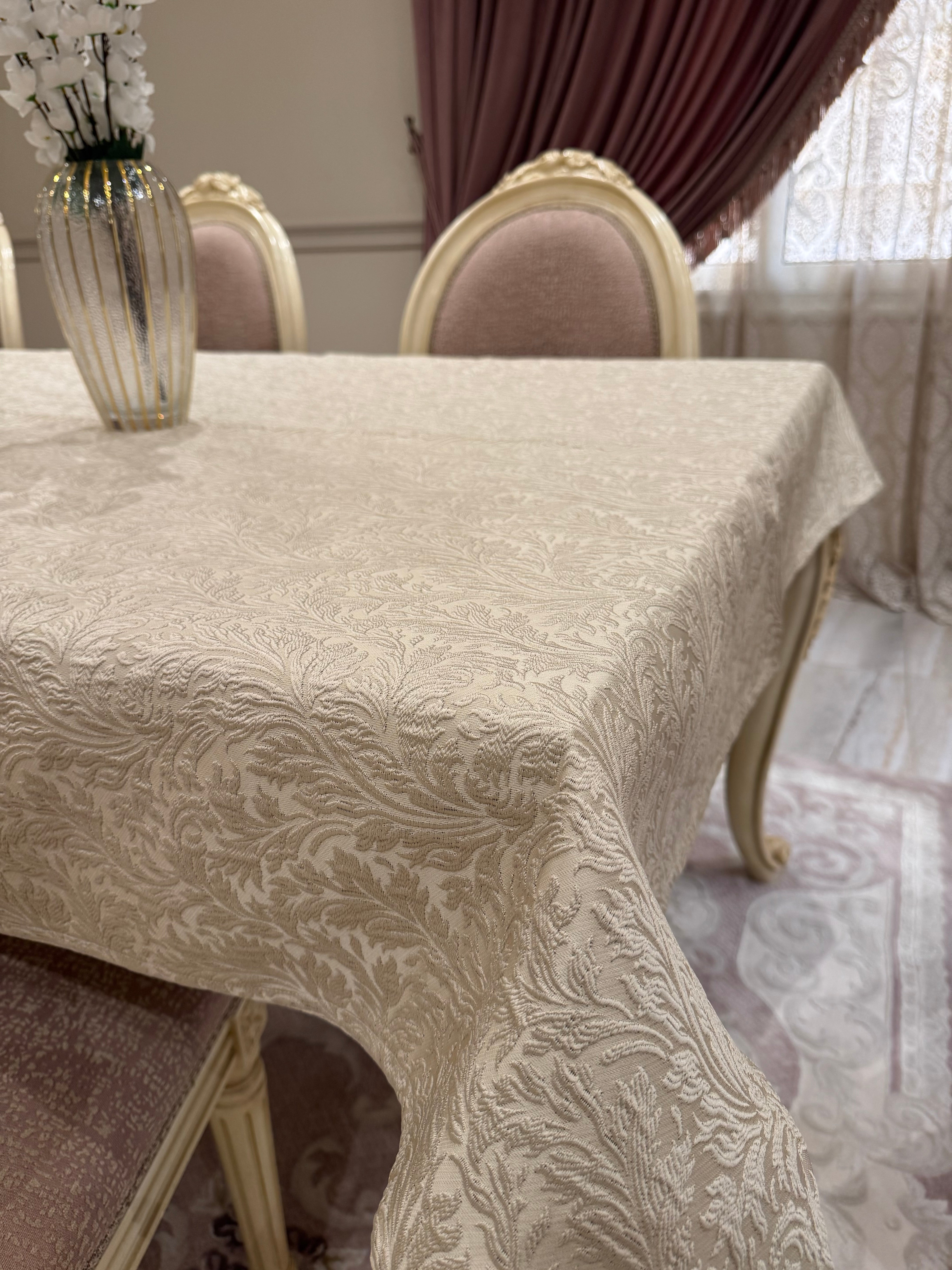 Ivory table cloth