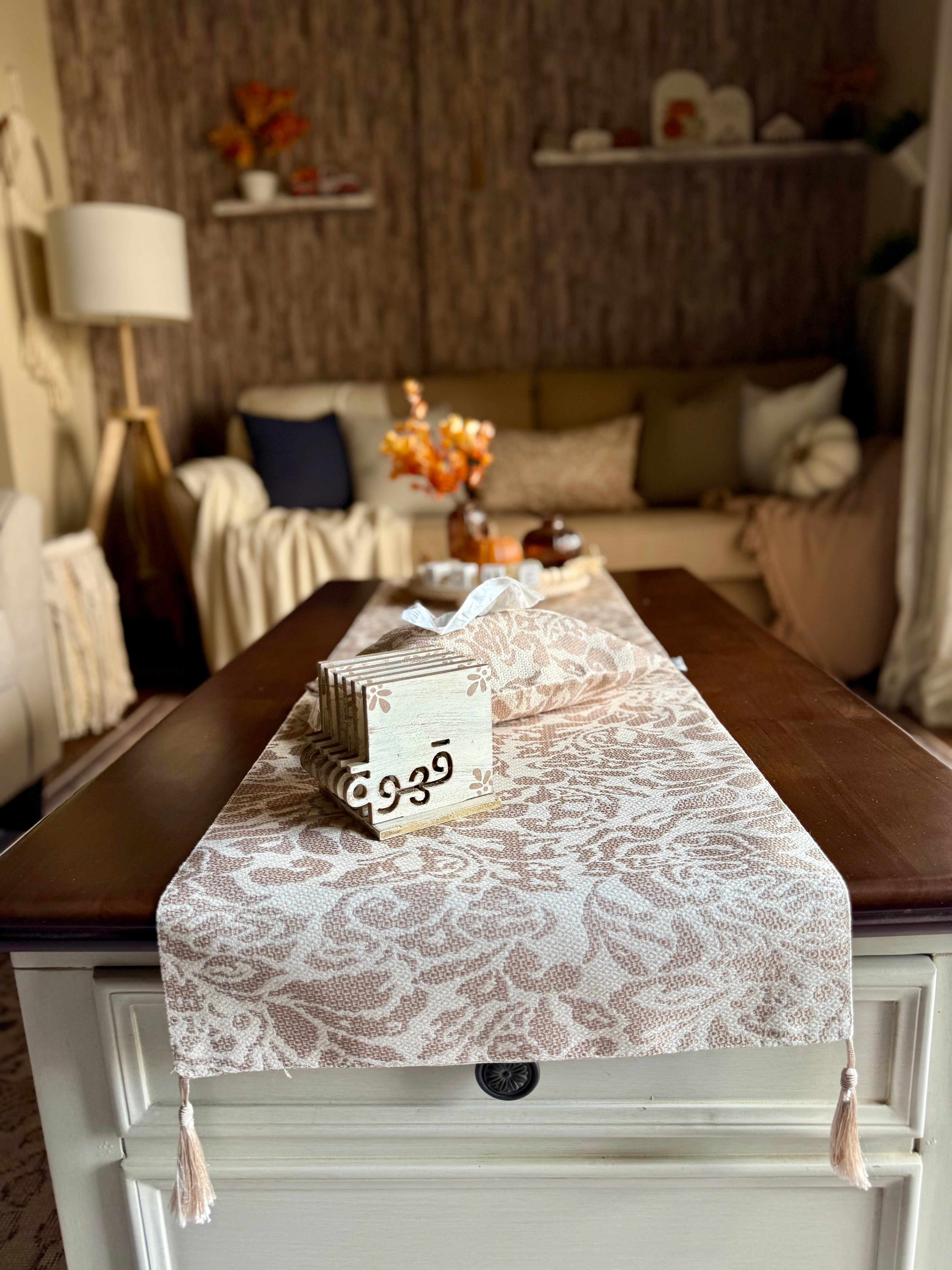 Wooded beige*cafe runner