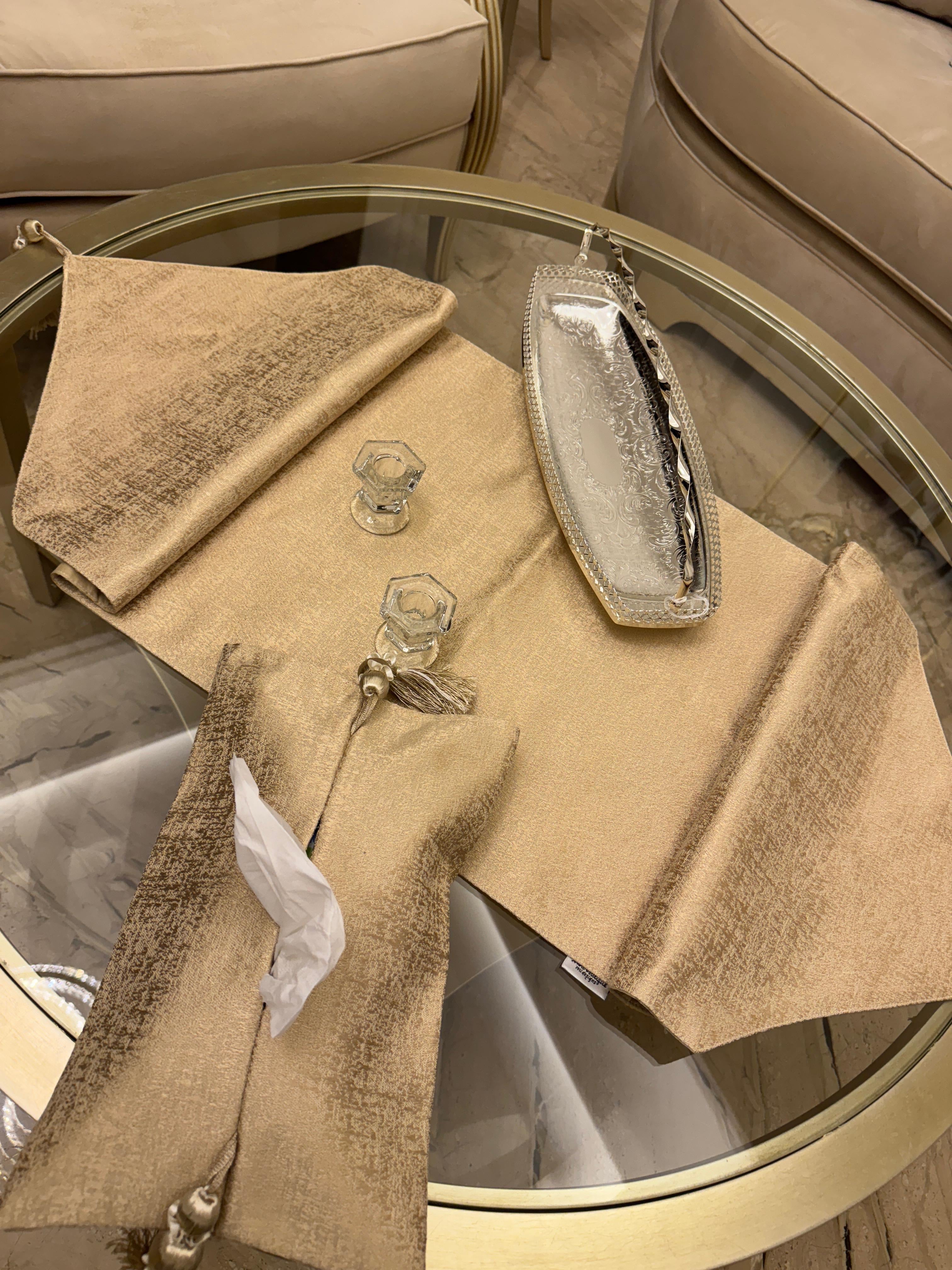 Plain gold table runner