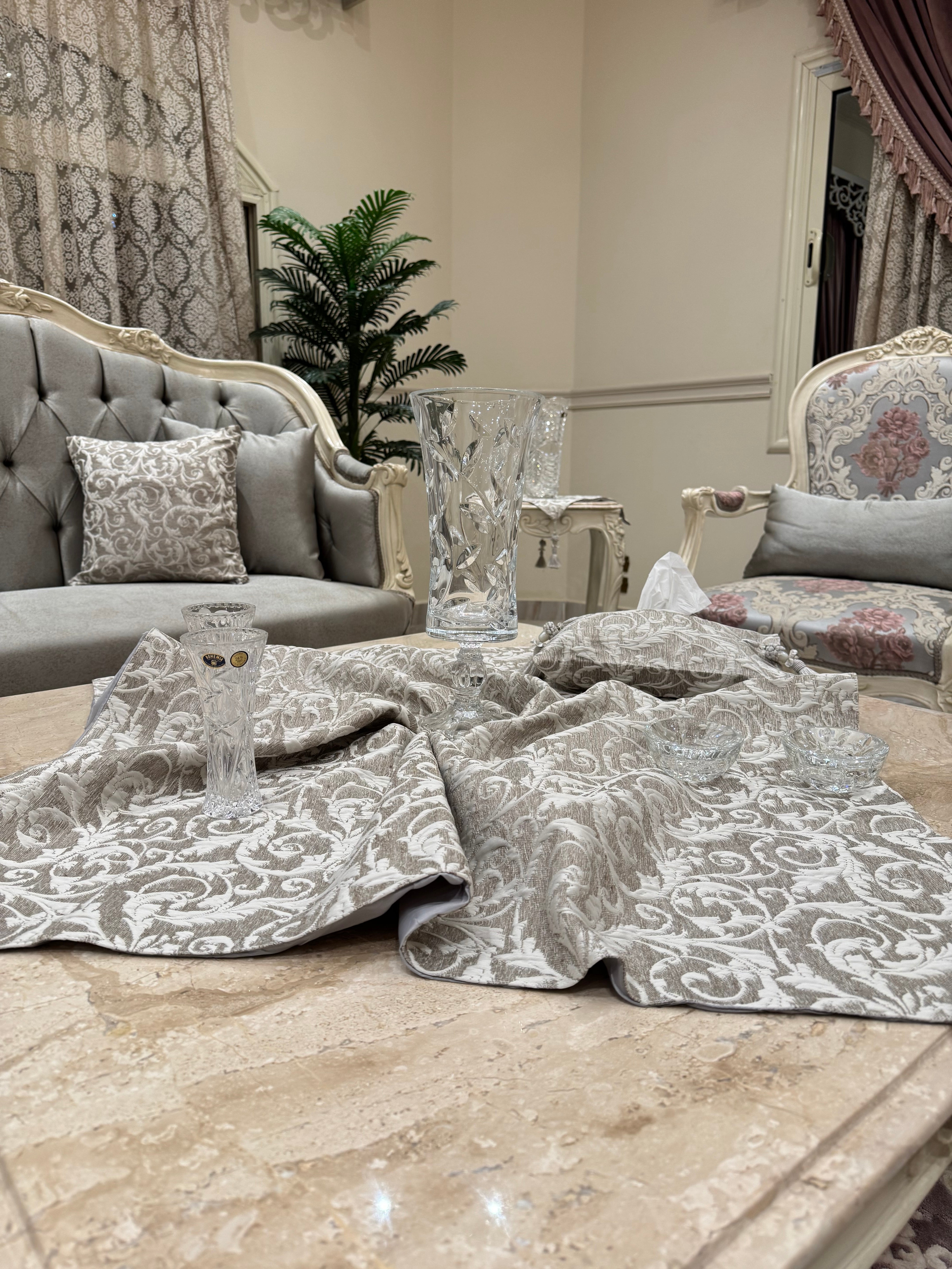 Royal grey table runner