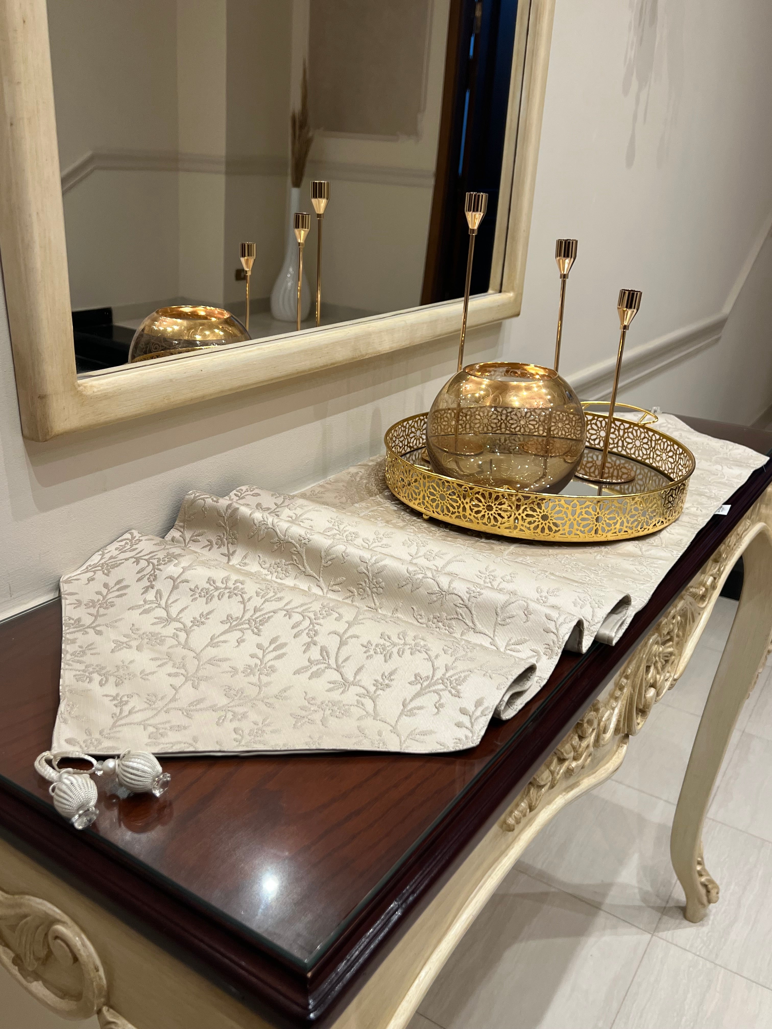 Beige table runner