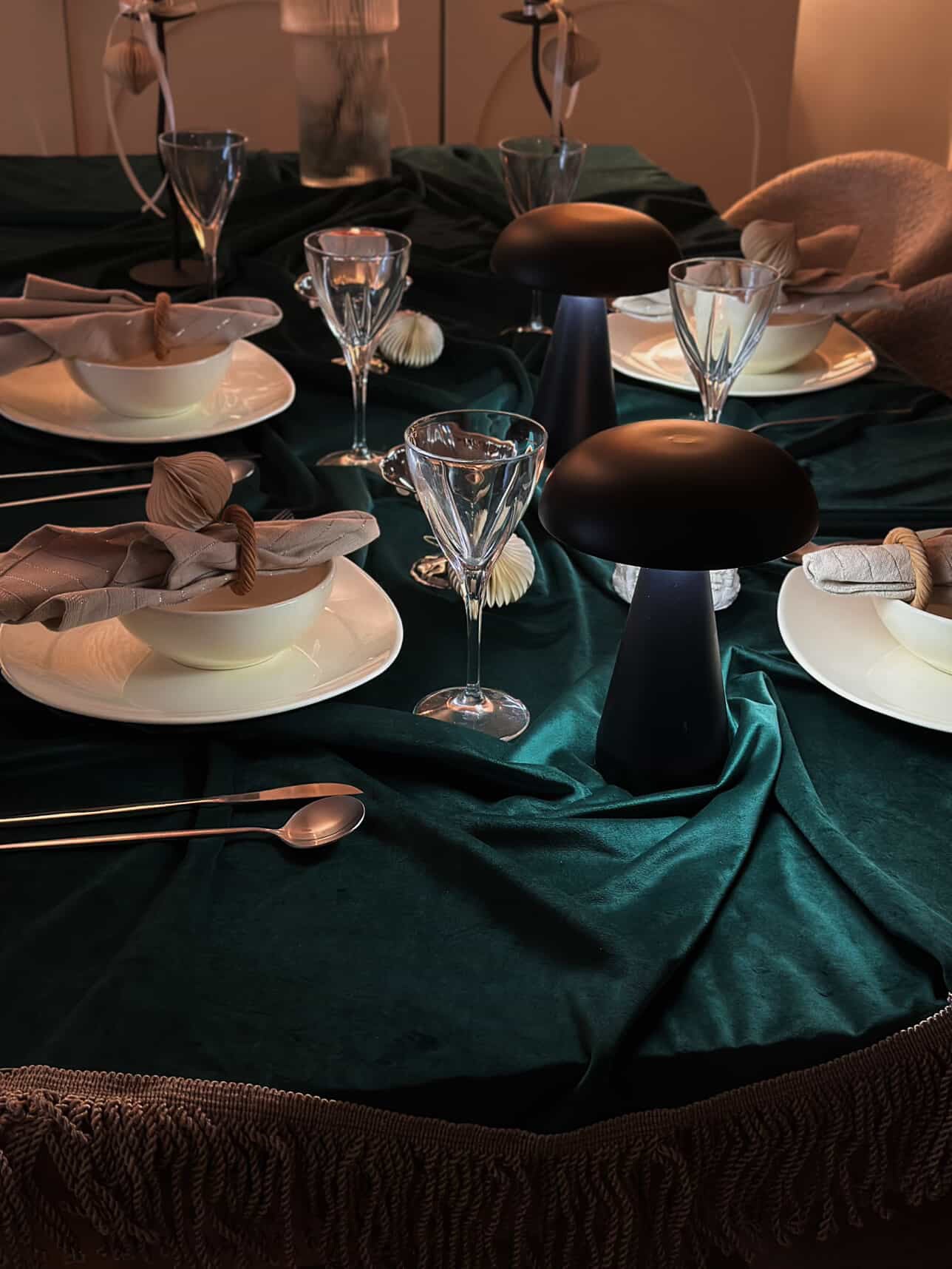 Royal green full table cloth