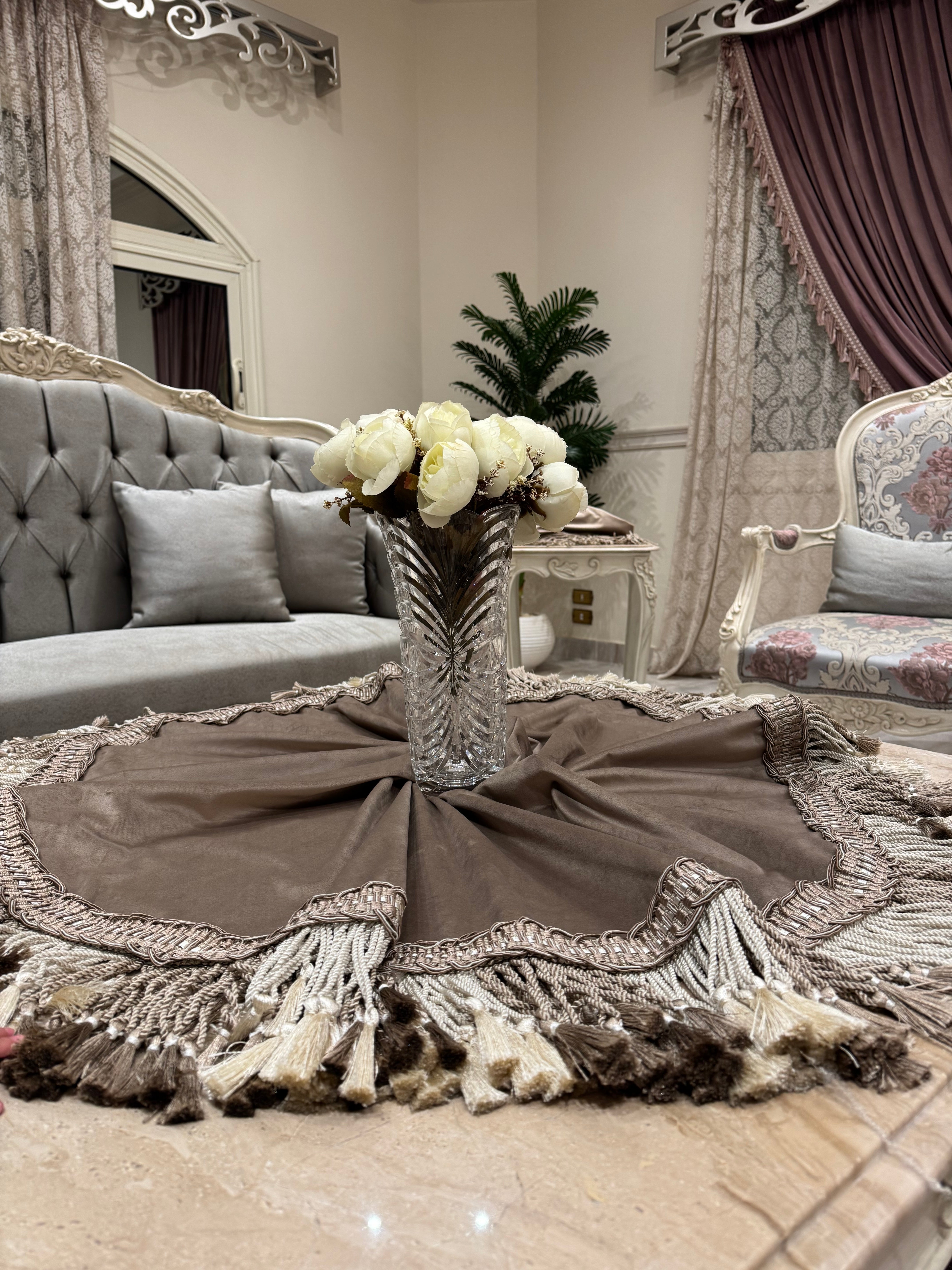 Velvet round table cloth