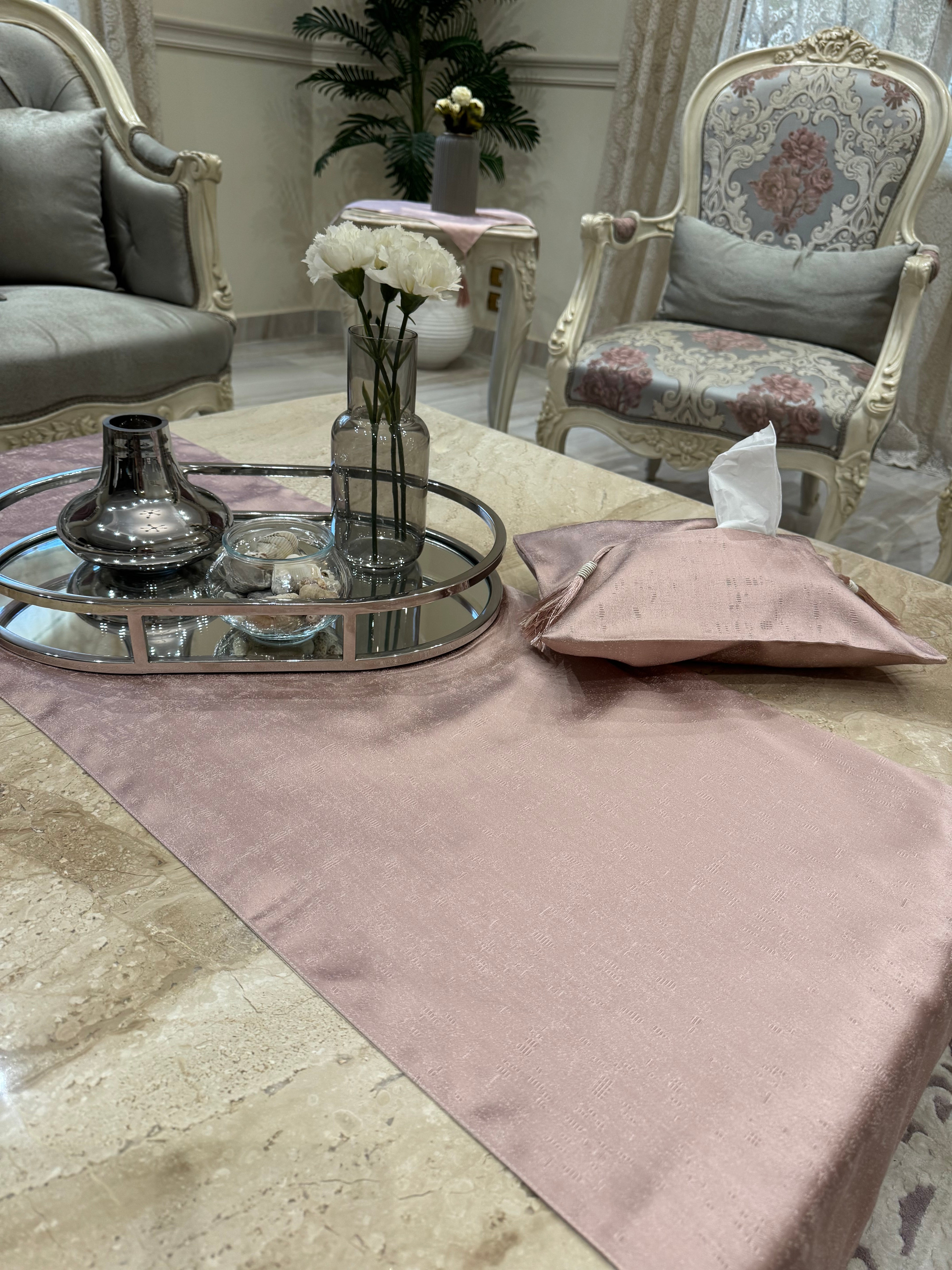 Plain cashmere runner