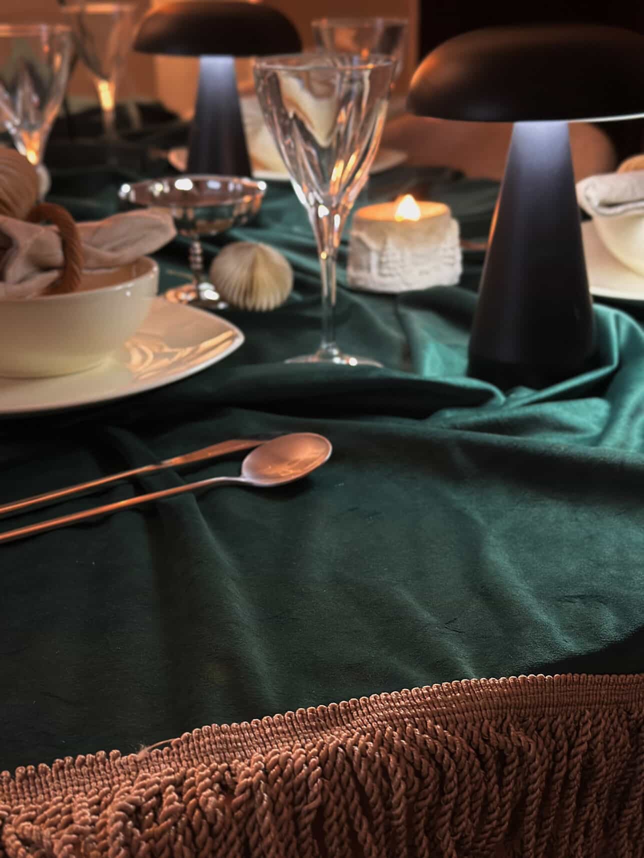 Royal green full table cloth