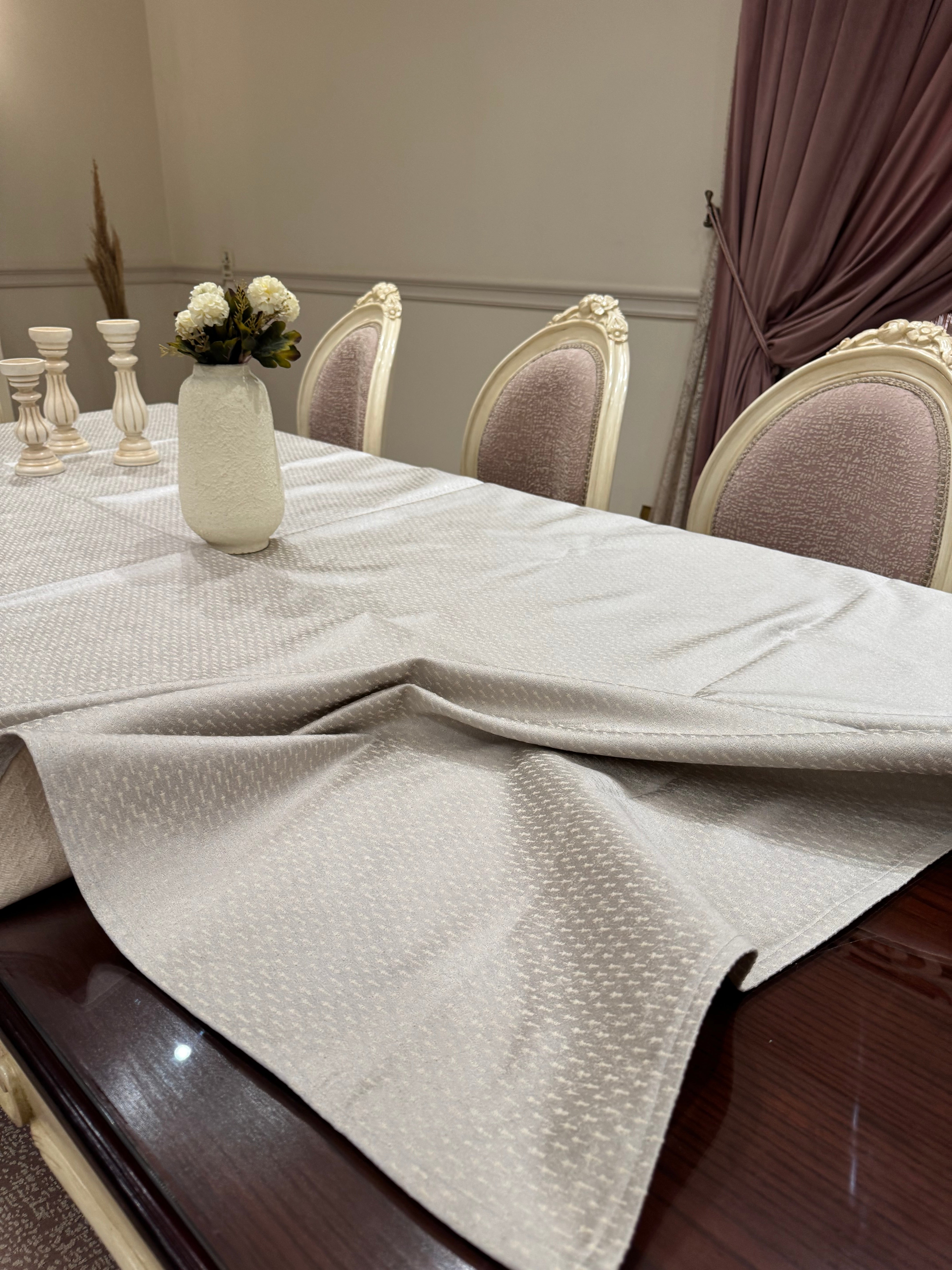 Silver*beige table runner