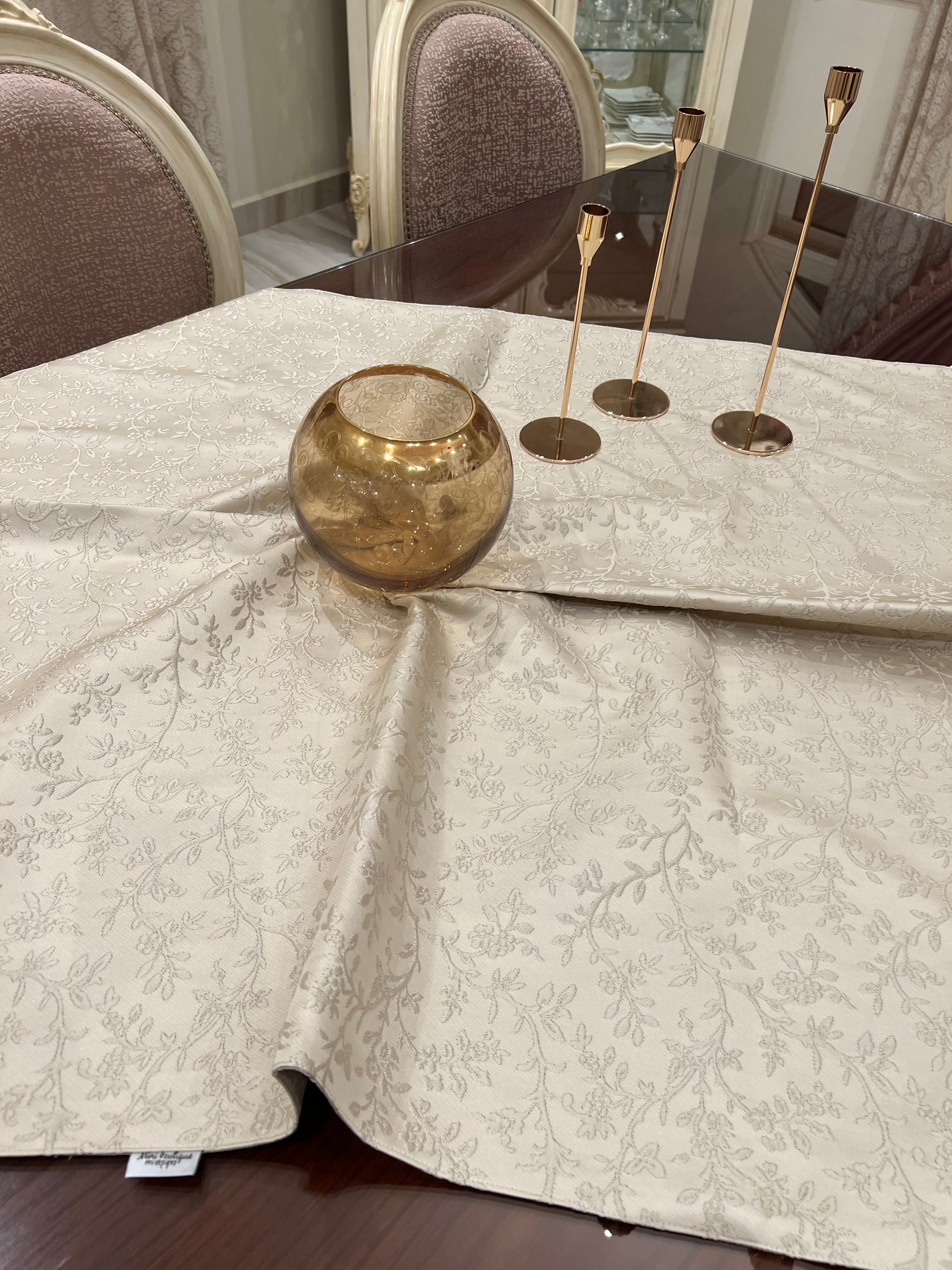 Beige square table cloth