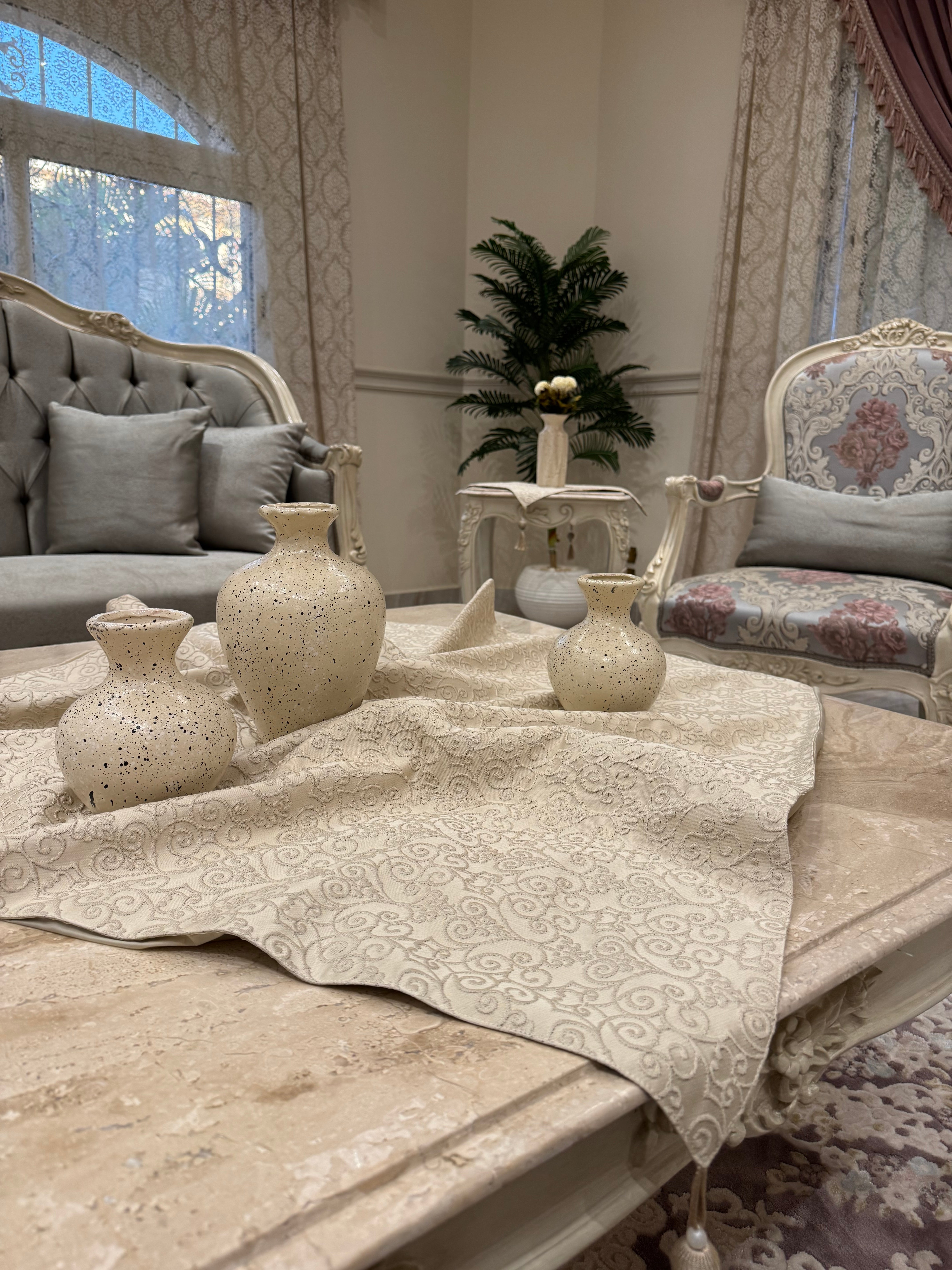 Ivory grace table runner