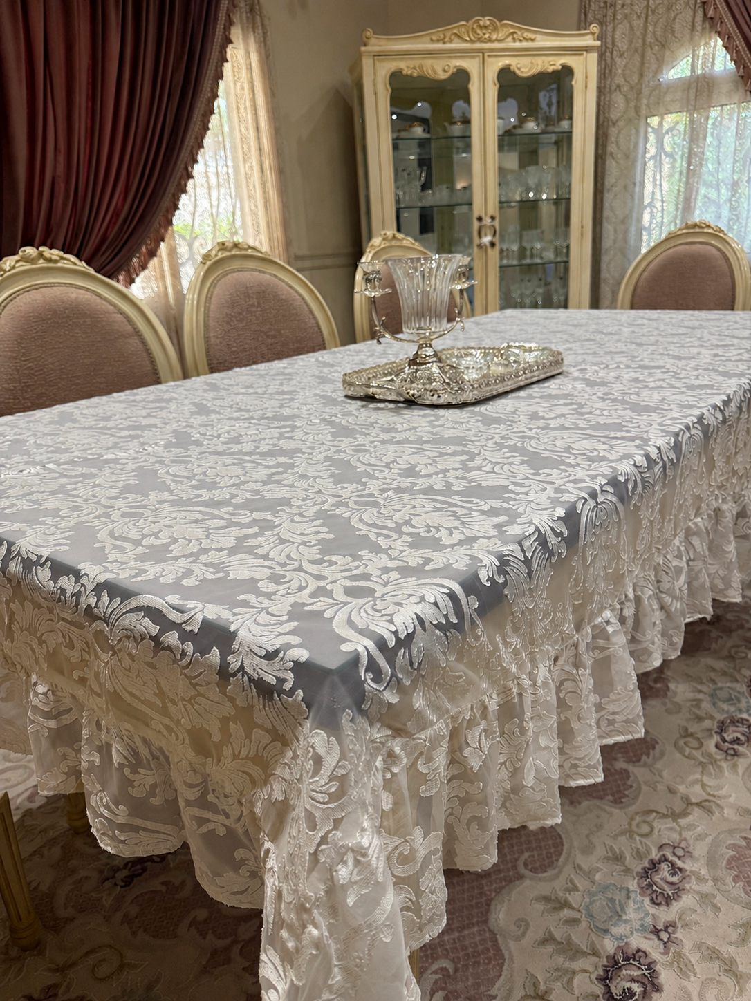 Royal white with ruffles