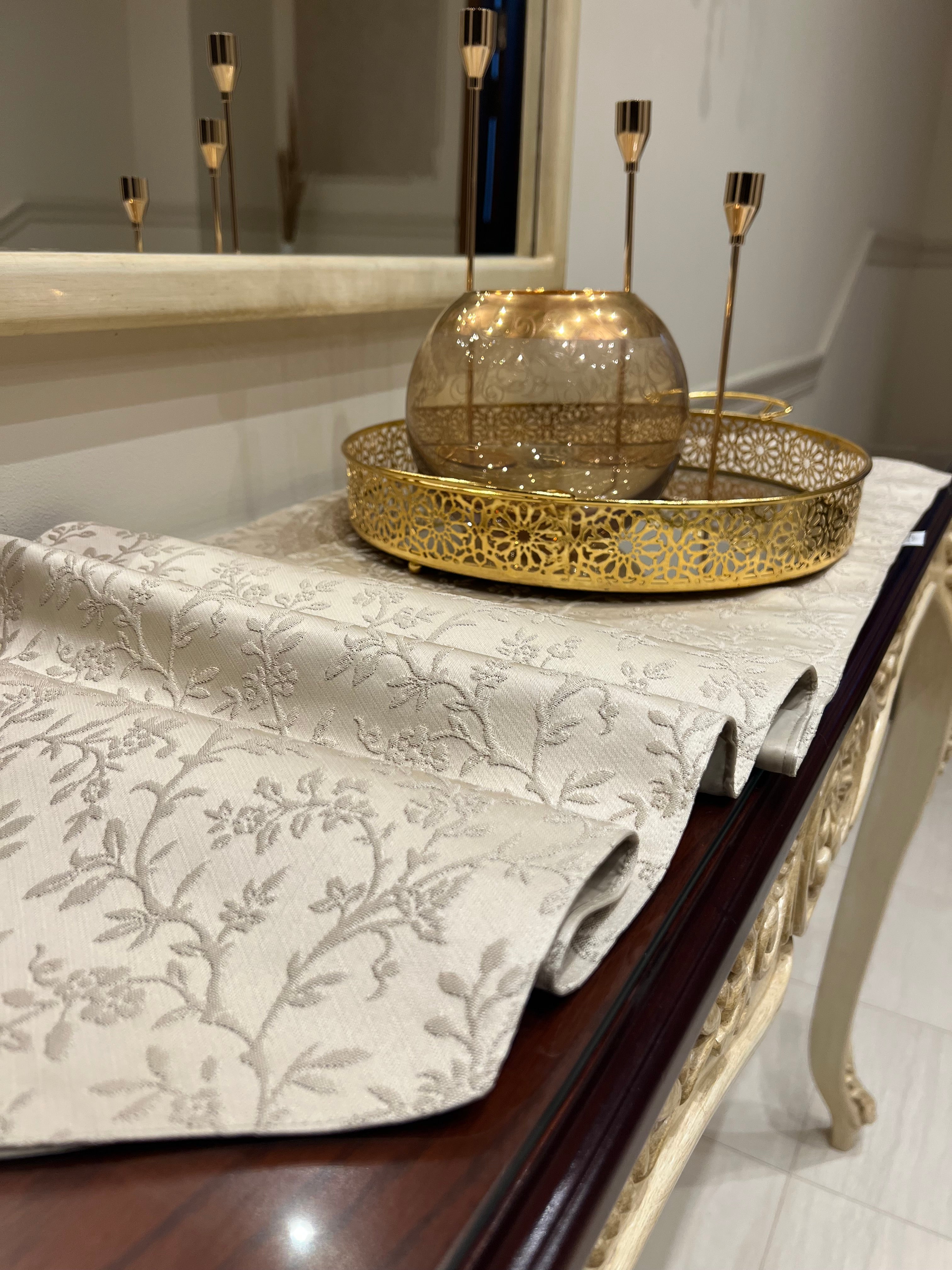 Beige table runner