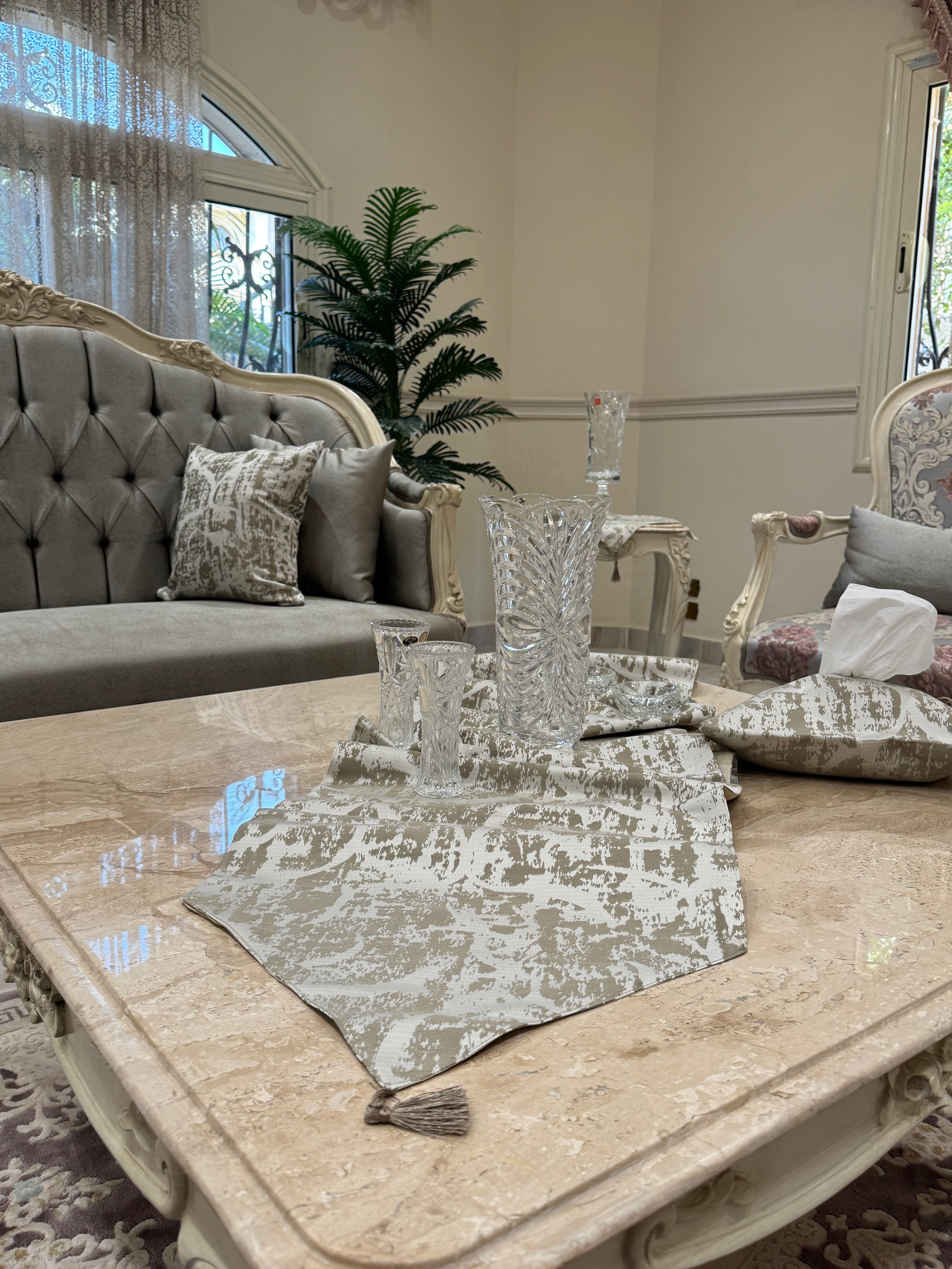 Wooded cafe table runner