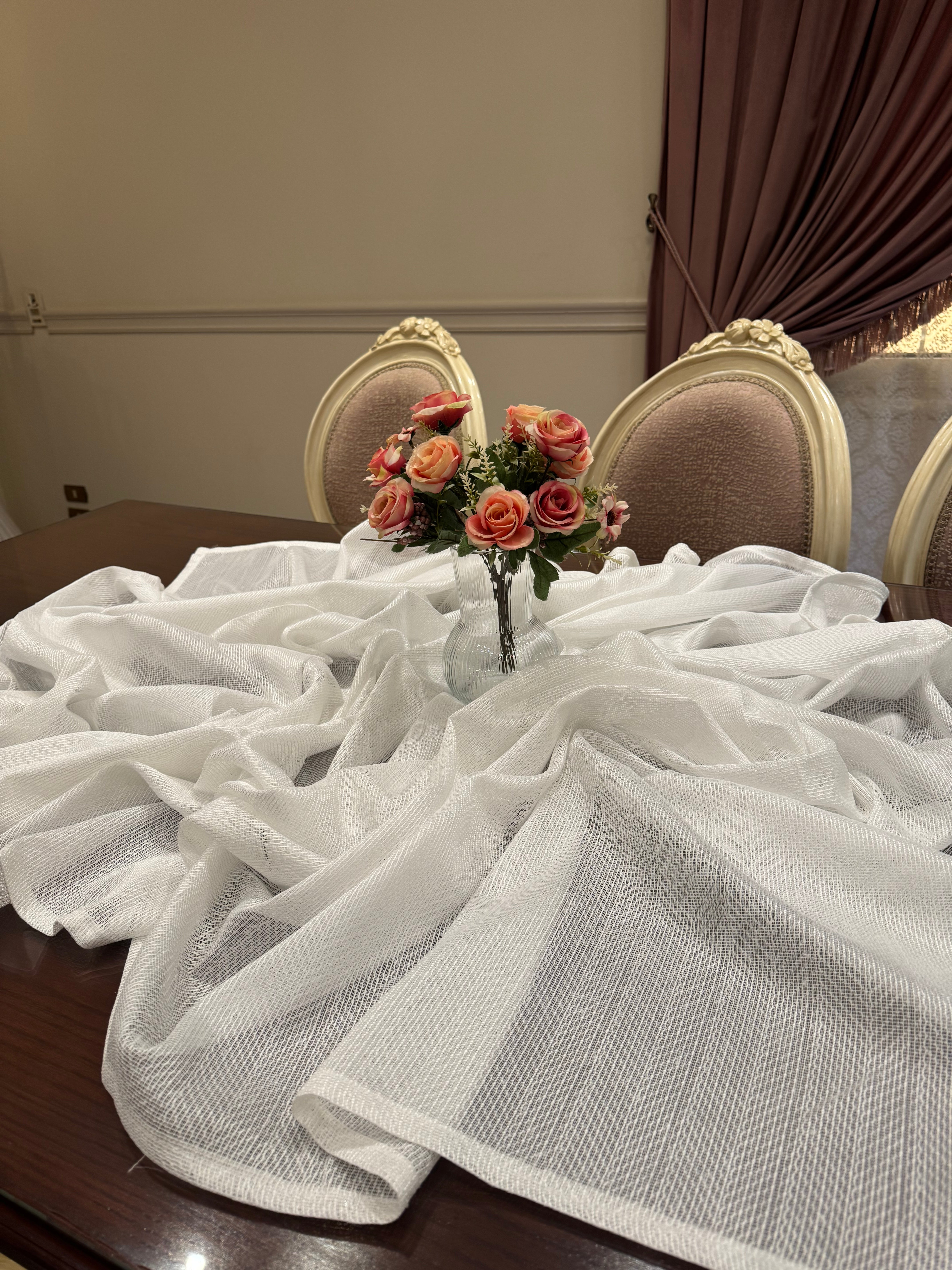 Soft white table cloth