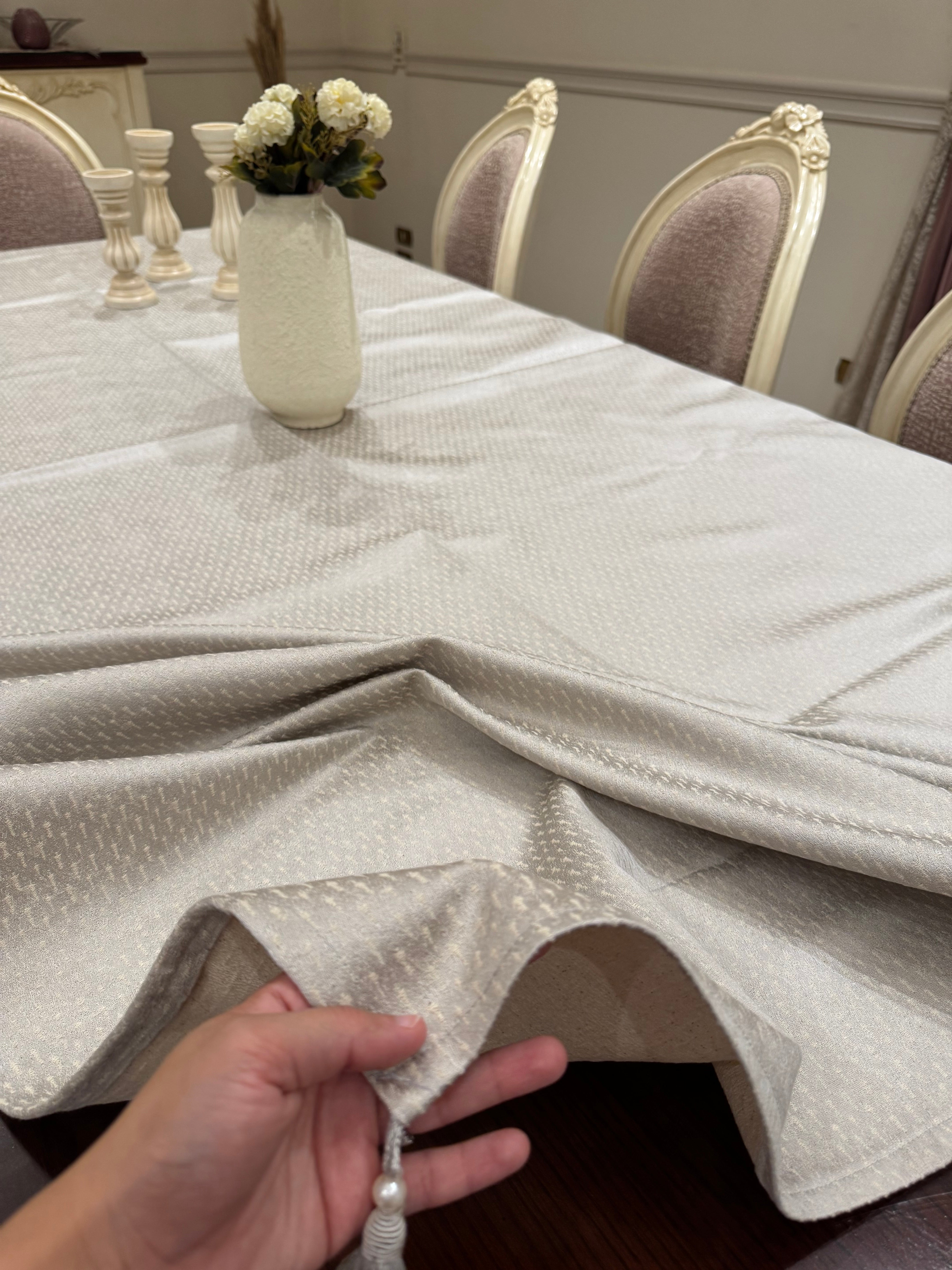 Silver*beige table runner