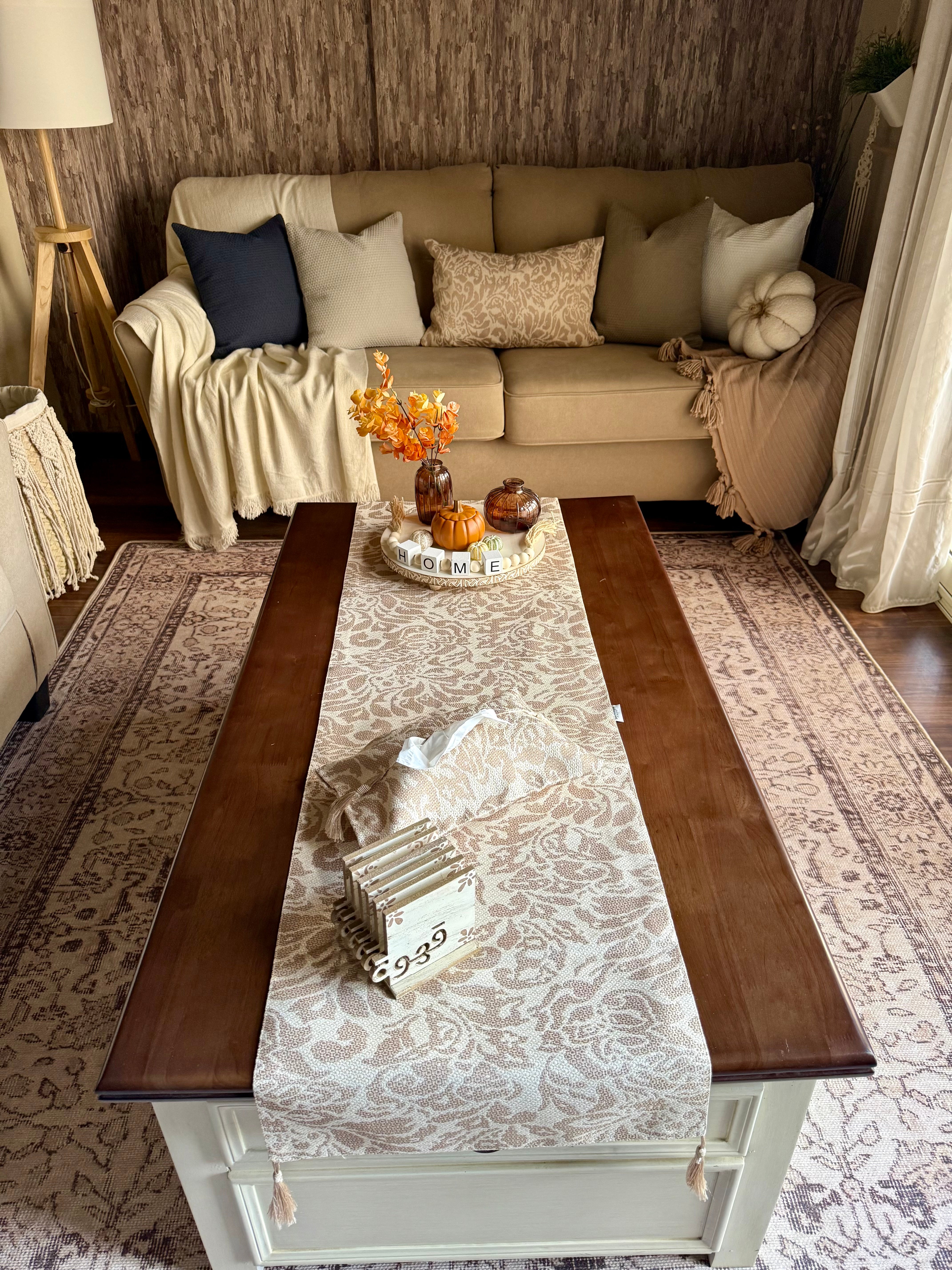 Wooded beige*cafe runner