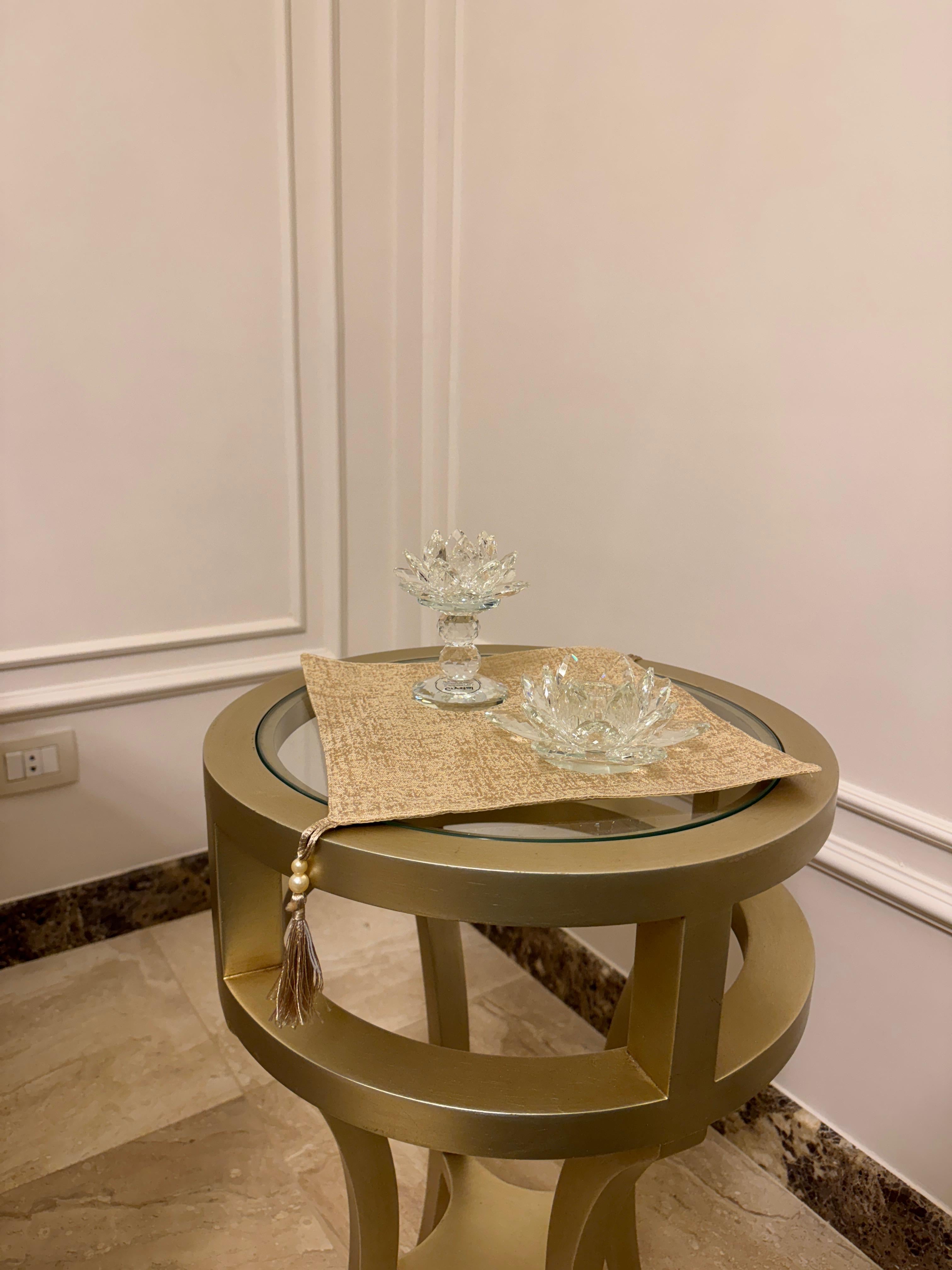 Plain gold table runner
